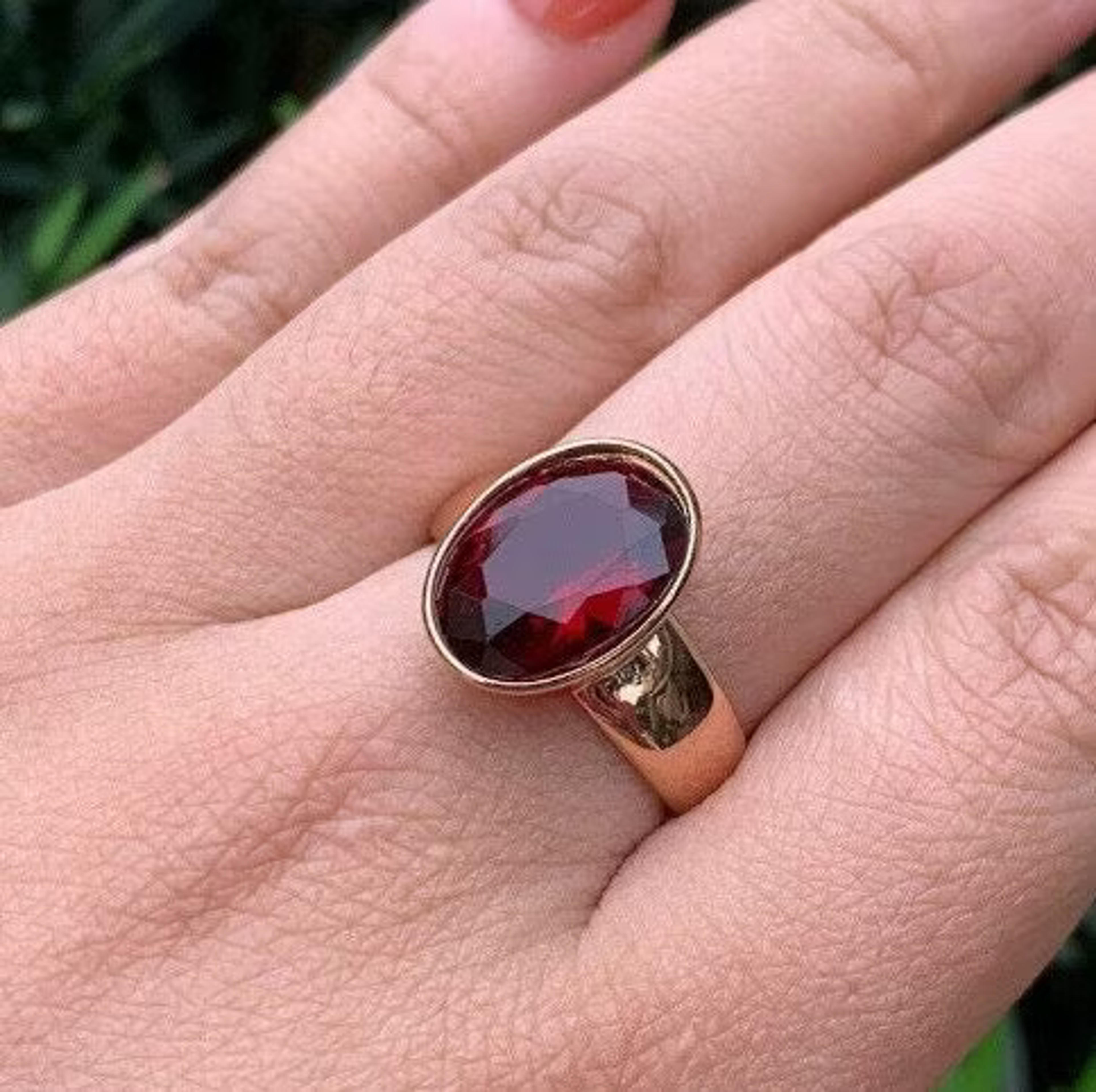 Buy Natural Oval Ruby/ Maanik/ Burma Ring 14K Solid Yellow Gold Online in India - Etsy