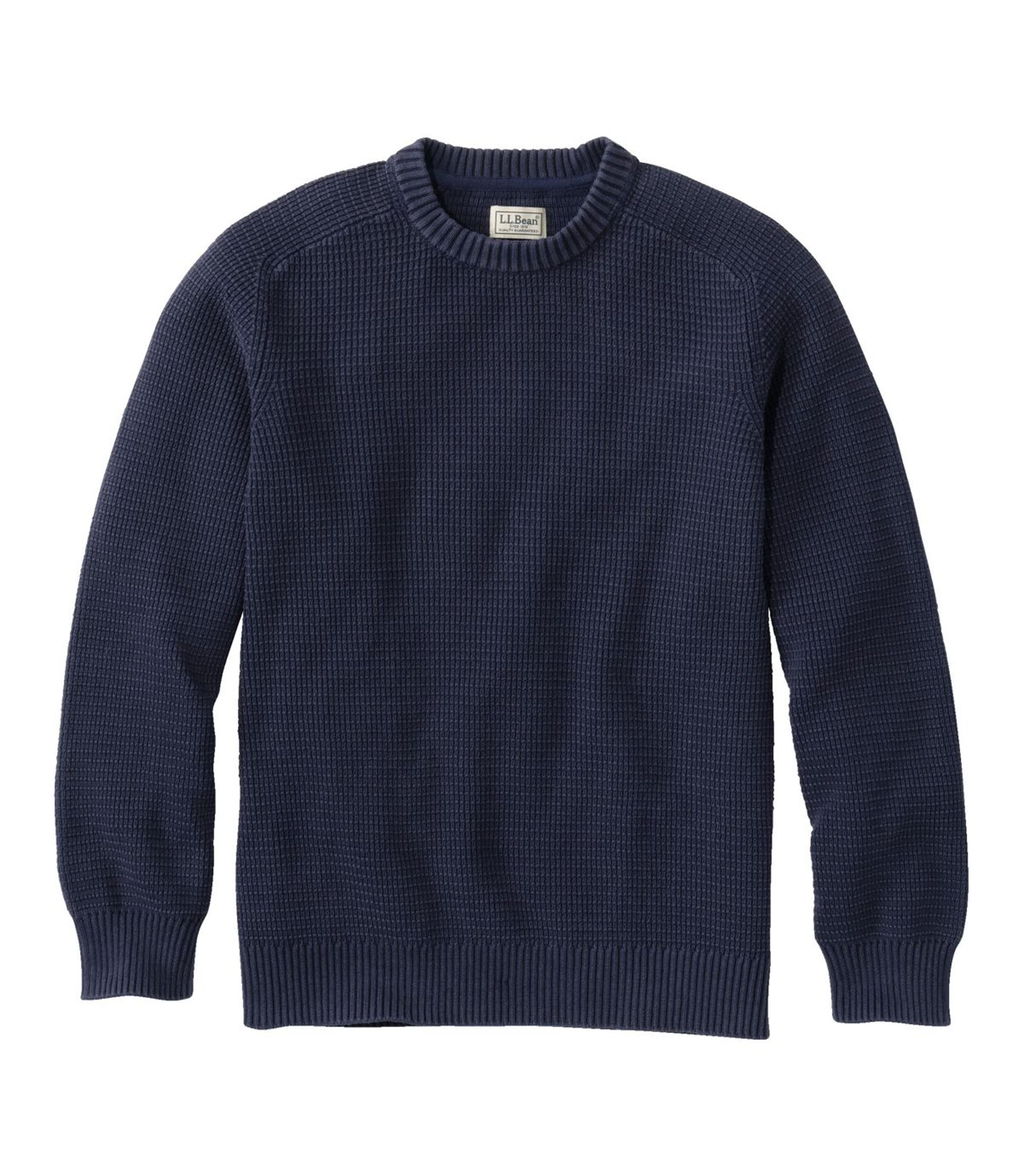Men's Textured Washed Cotton Sweaters, Crewneck | Sweaters at L.L.Bean