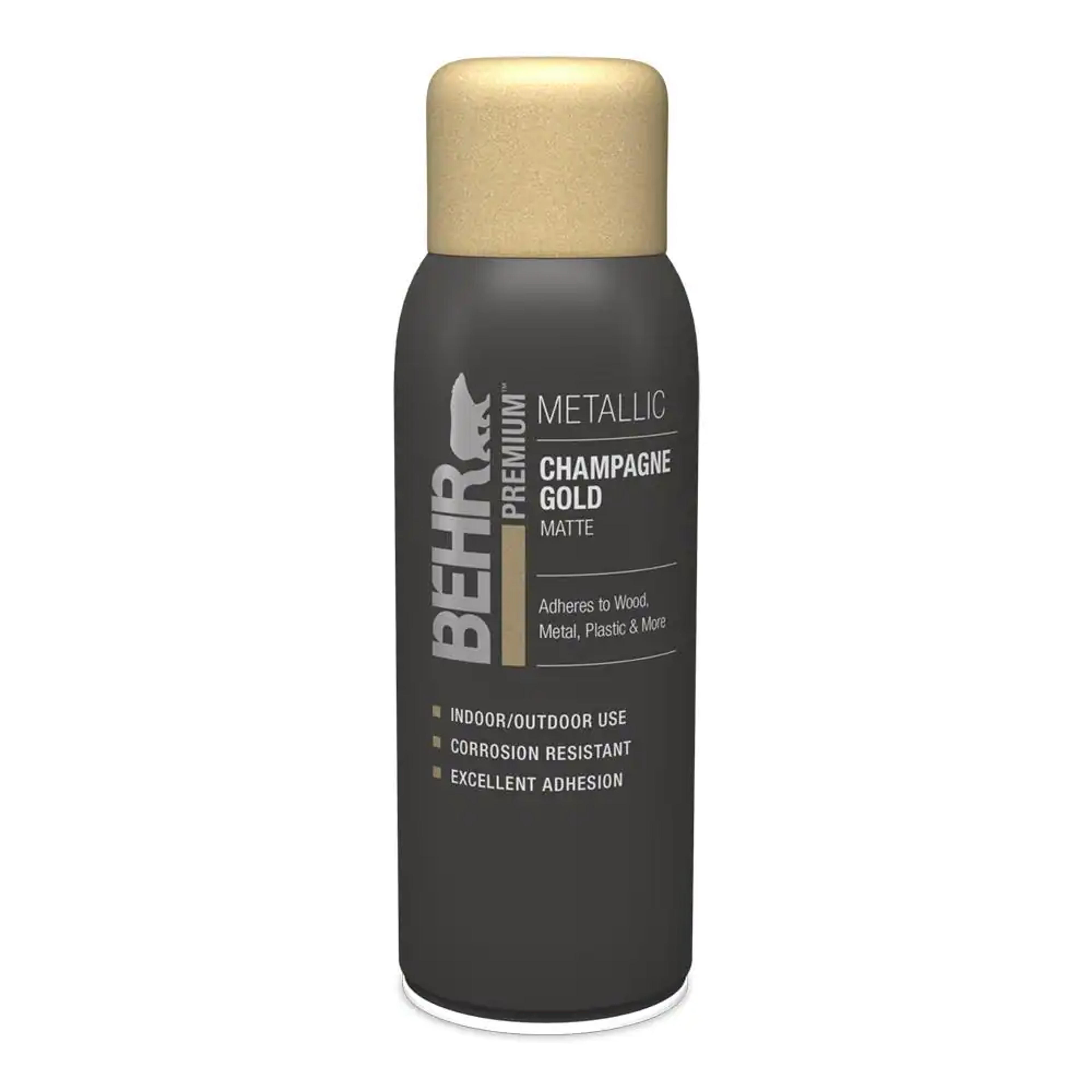 BEHR PREMIUM 11 oz. #SP-208 Champagne Gold Matte Interior/Exterior Metallic Spray Paint Aerosol B061744