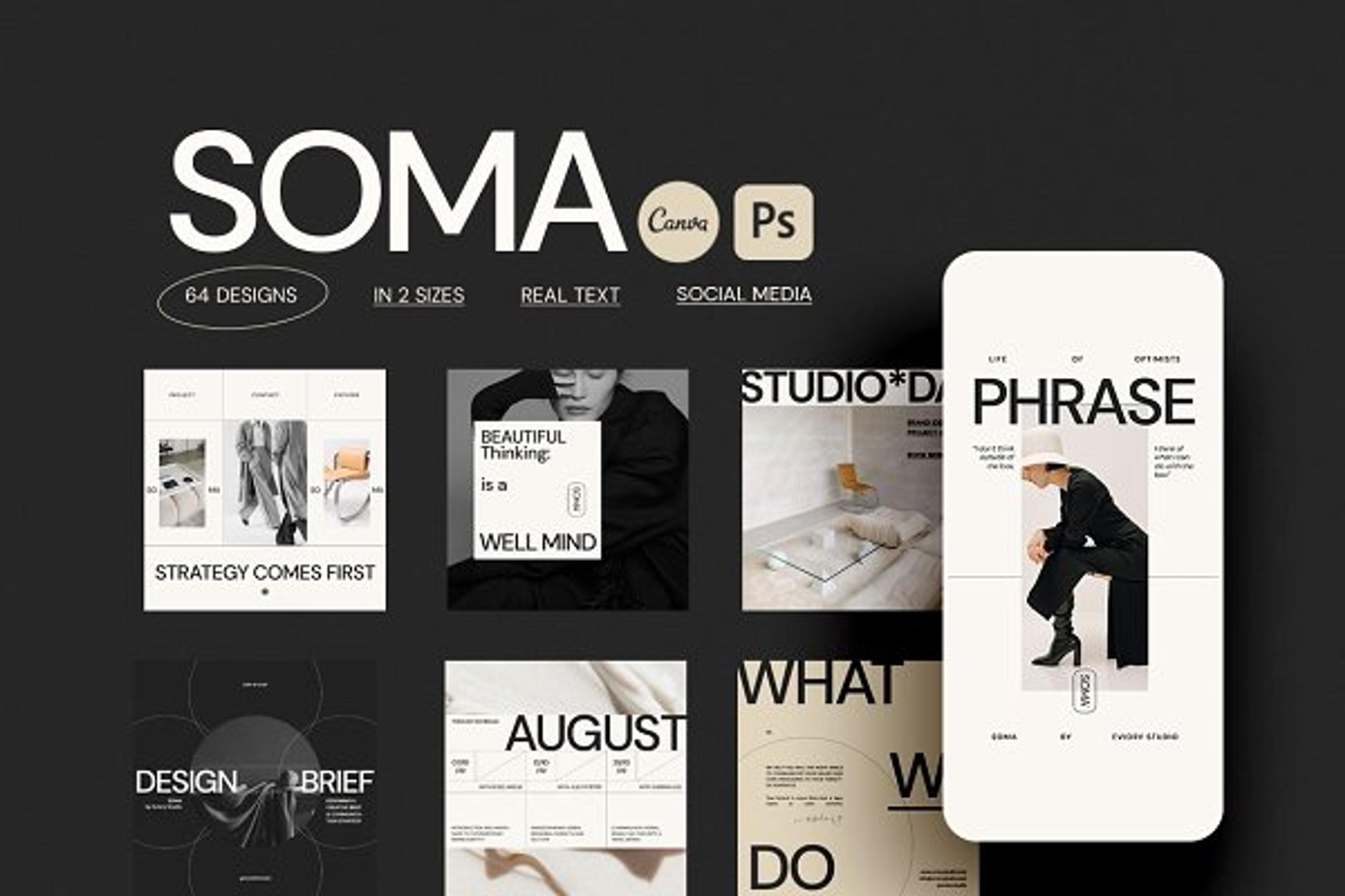 SOMA / Social Media Pack | Instagram Templates ~ Creative Market