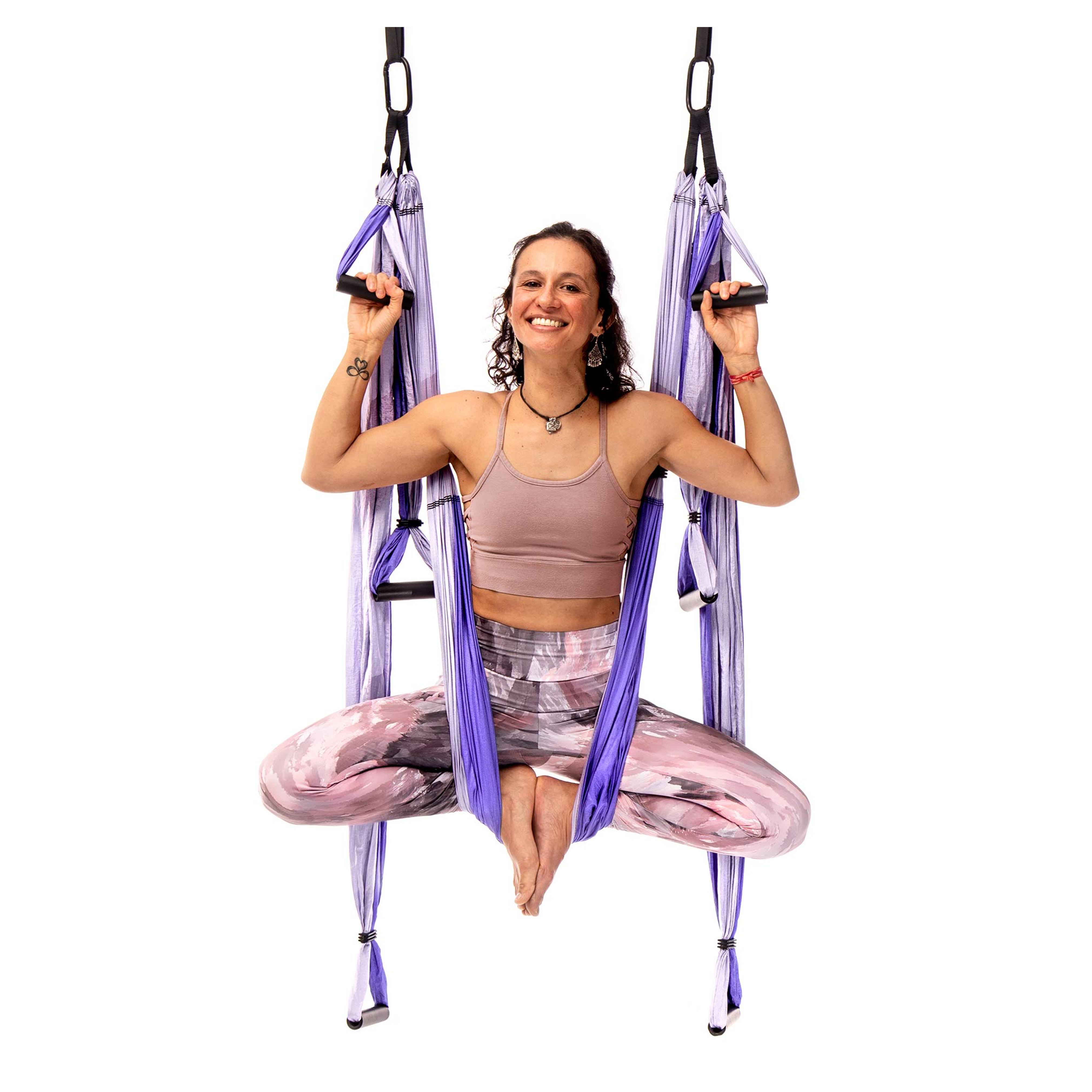 YOGABODY Yoga Trapeze Pro – Yoga Inversion Swing with Free Video Series and Pose Chart, Purple