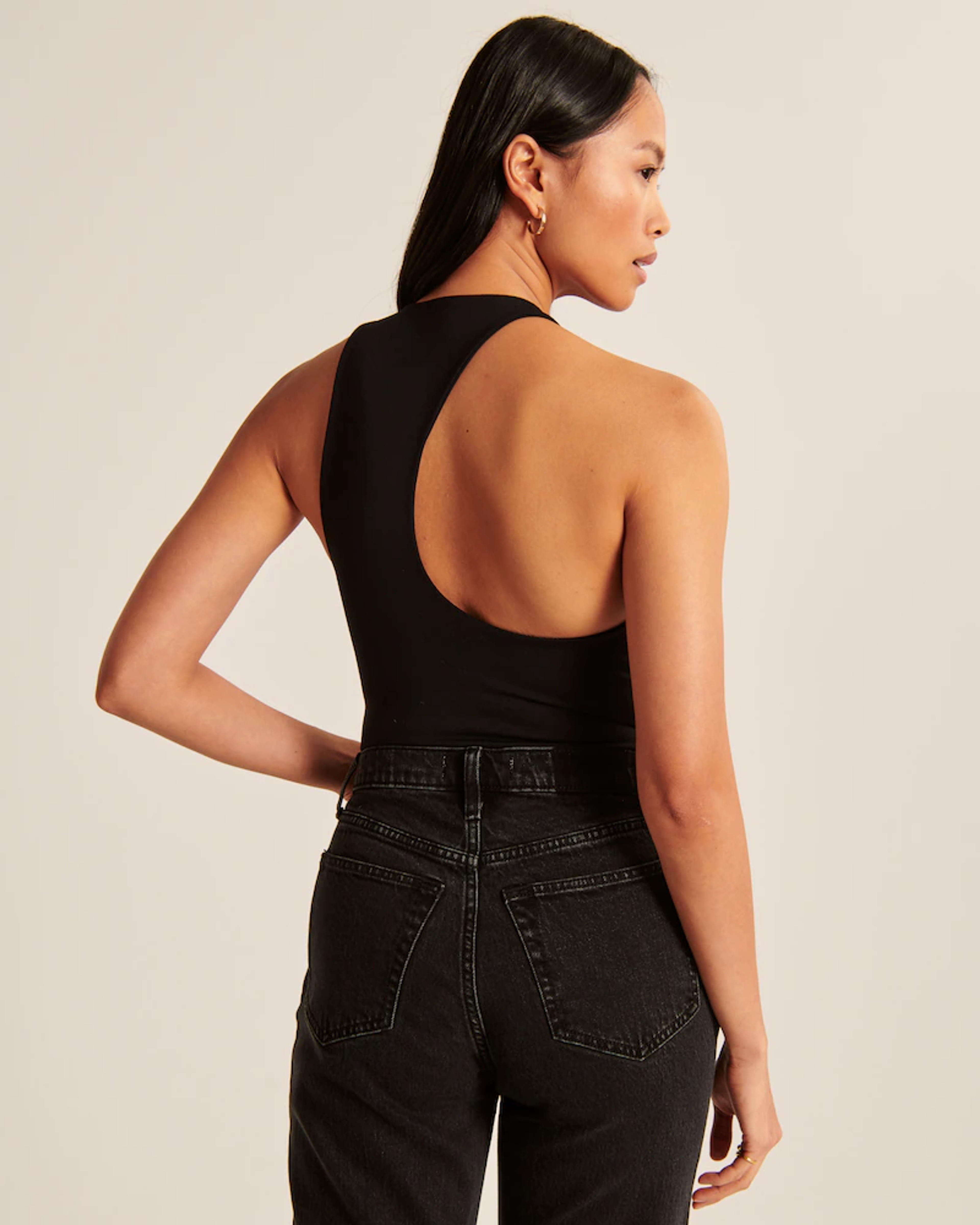 Double-Layered Seamless Fabric Open Back Bodysuit