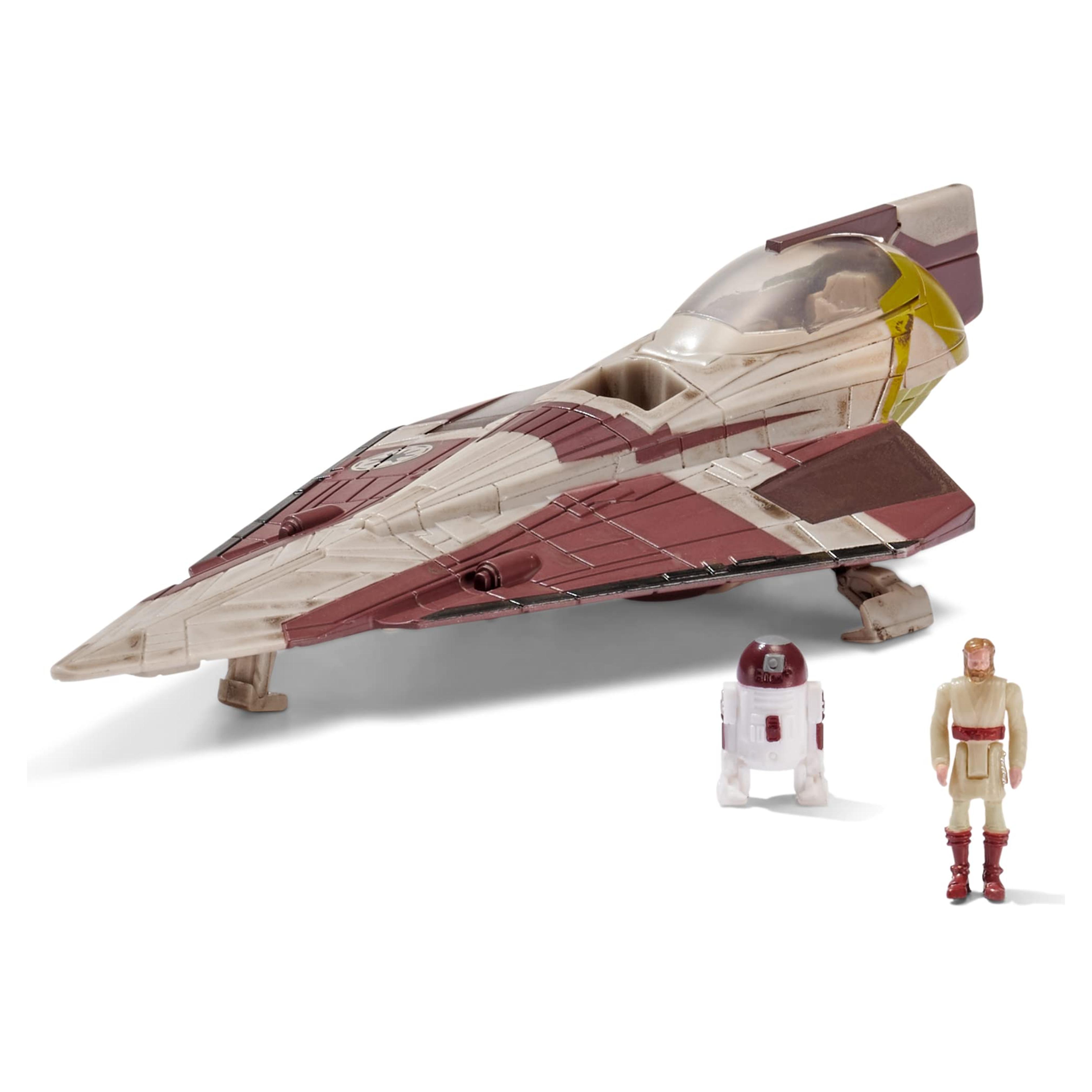 Star Wars Micro Galaxy Squadron Starfighter Class OBI-WAN Kenobi’S Jedi Starfighter- 5-Inch Vehicle with 1-Inch OBI-Wan Kenobi & R4-P17 Micro Figures