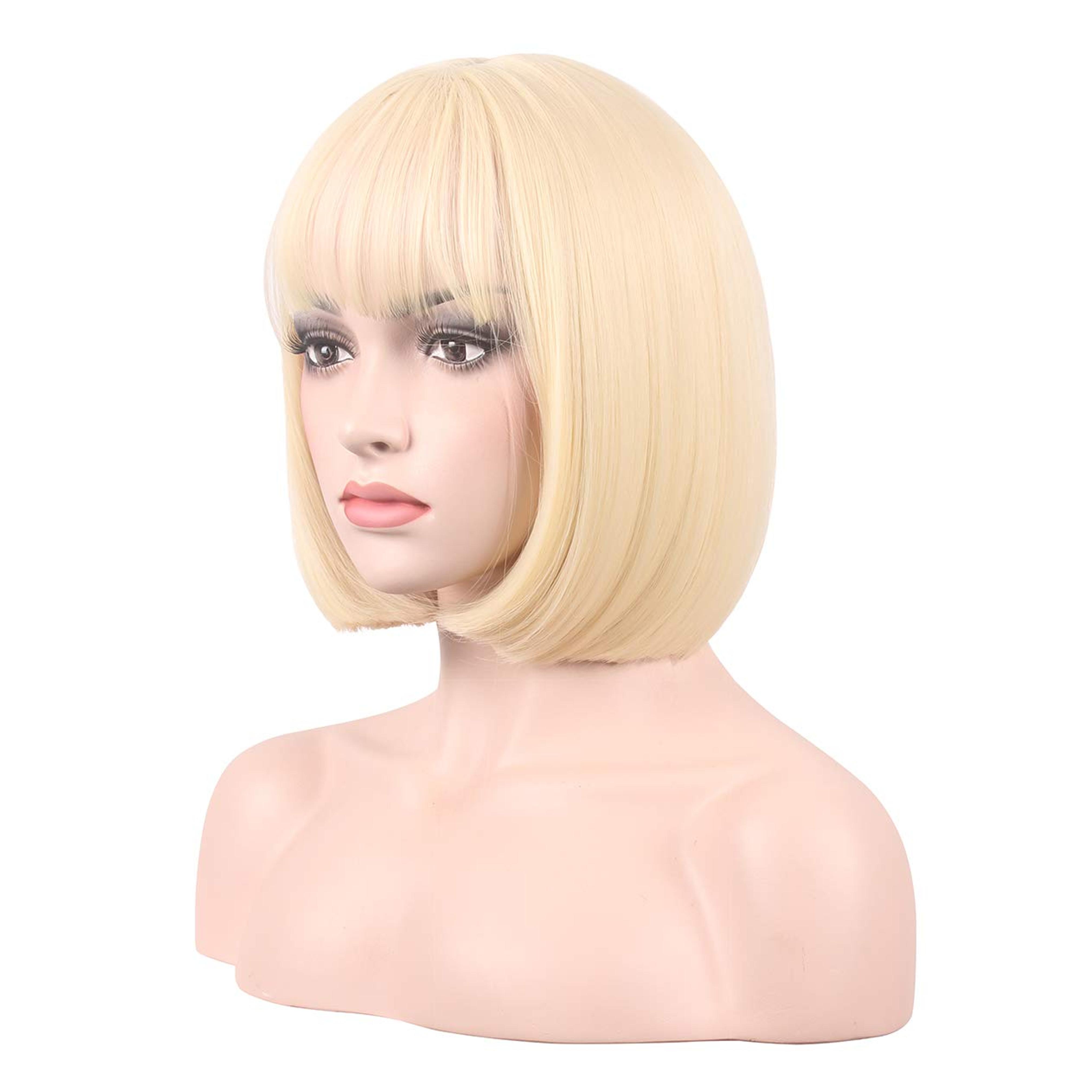 Amazon.com : wildcos Short 12 Inches Straight Synthetic Cosplay Wig for Women (blonde) : Beauty & Personal Care