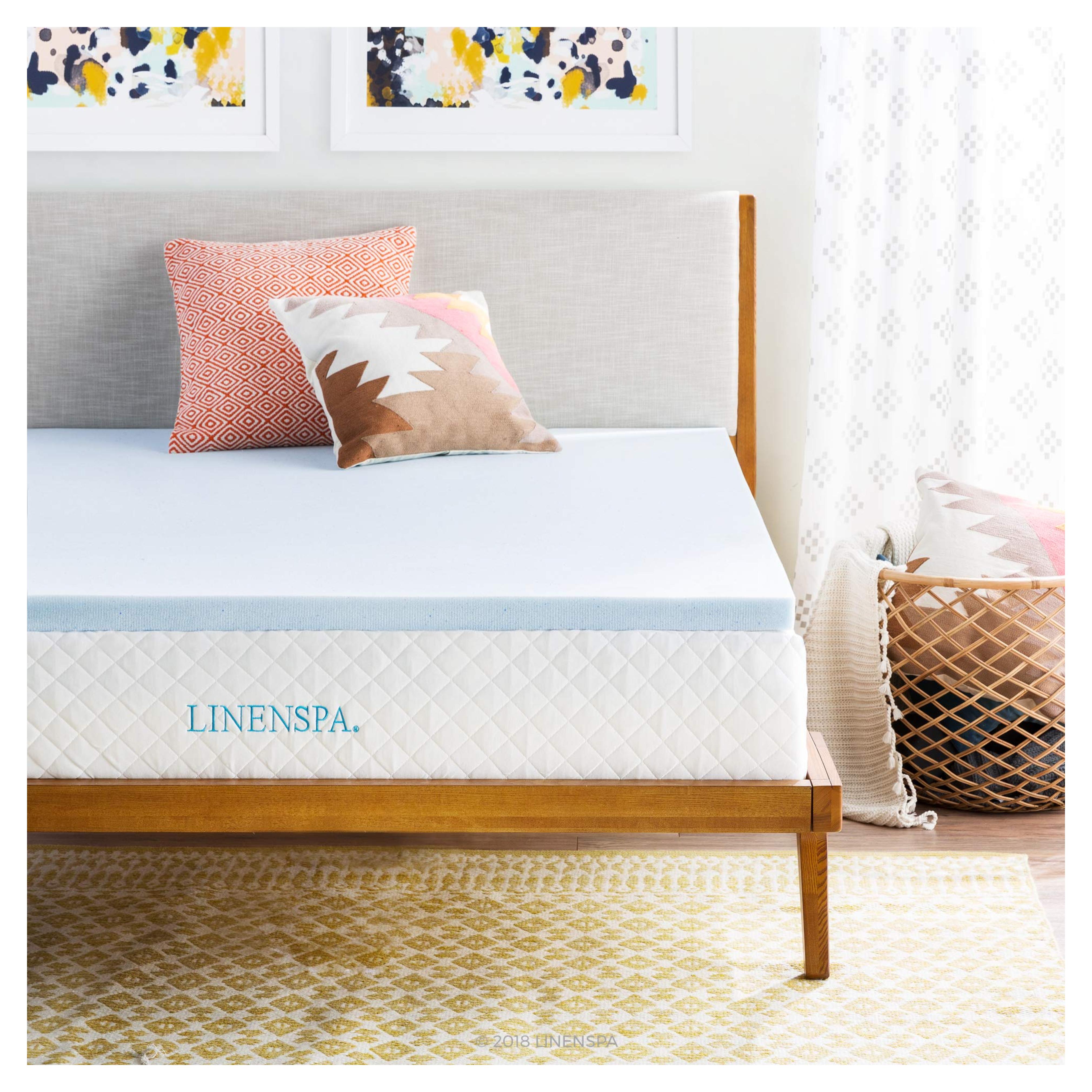 Amazon.com: Linenspa 2 Inch Memory Foam Mattress Topper, Gel Infused Twin XL Mattress Topper, CertiPUR-US Certified : Home & Kitchen