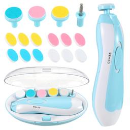 NECOTT Baby Nail Clippers with Light, 20 in 1 Electric Nail File Kit Nail Trimmer, Automatic Safe-Stop System Additional Soft Replacement Heads for Newborn Baby, Toddler, Children, Adult