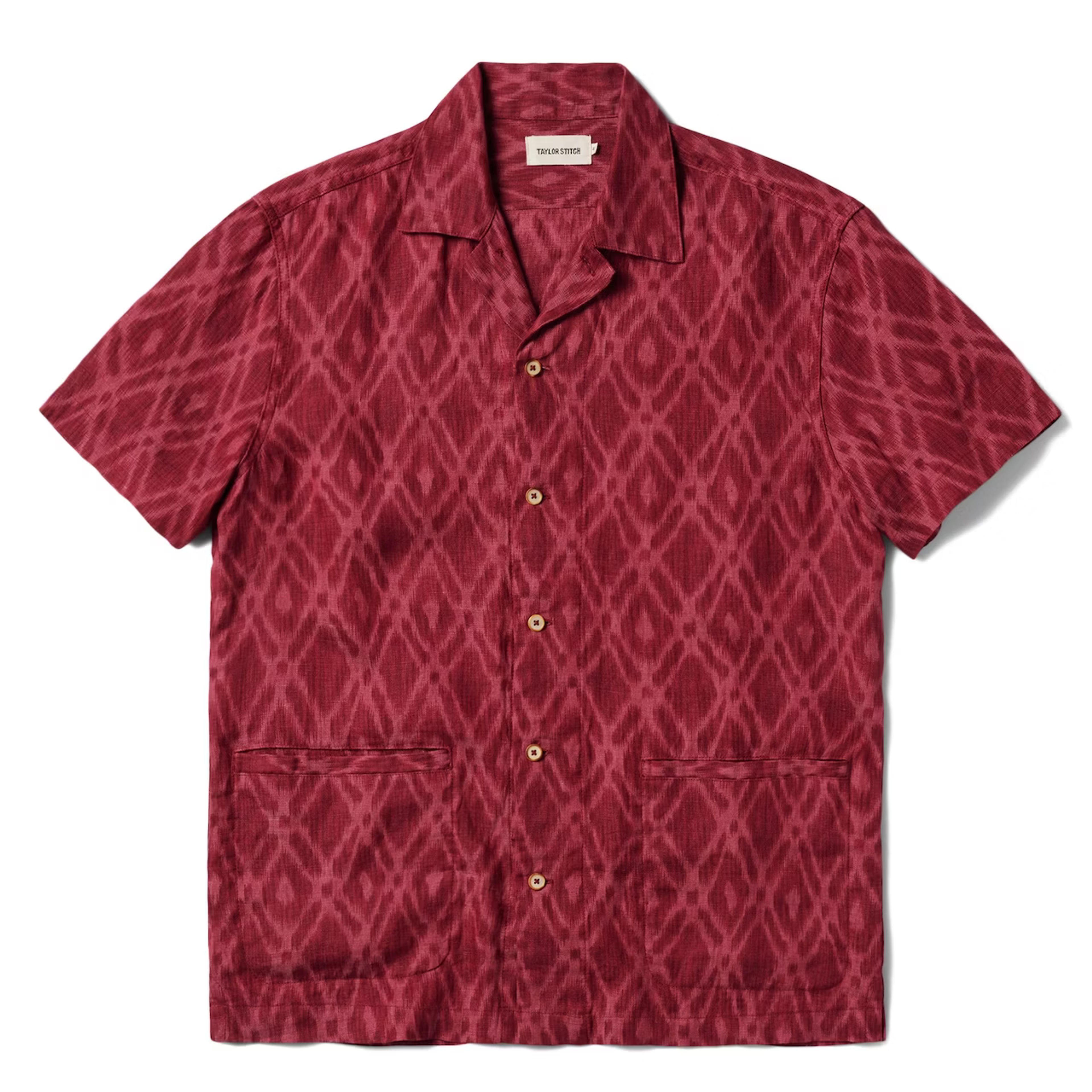 Taylor Stitch The Havana Camp Collar Shirt - Wine Ikat | Short Sleeve Shirts | Huckberry