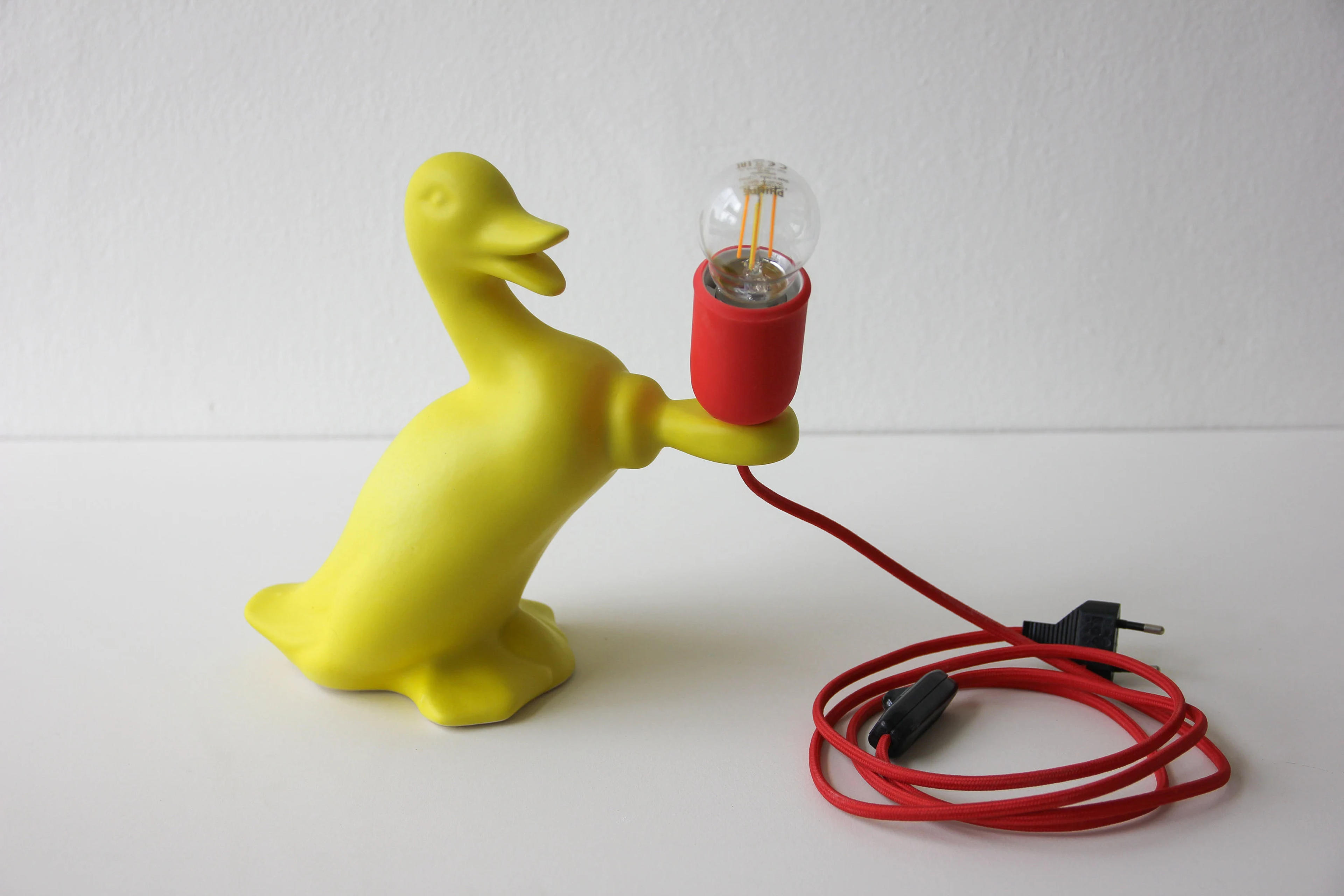 Duck holding the lamp