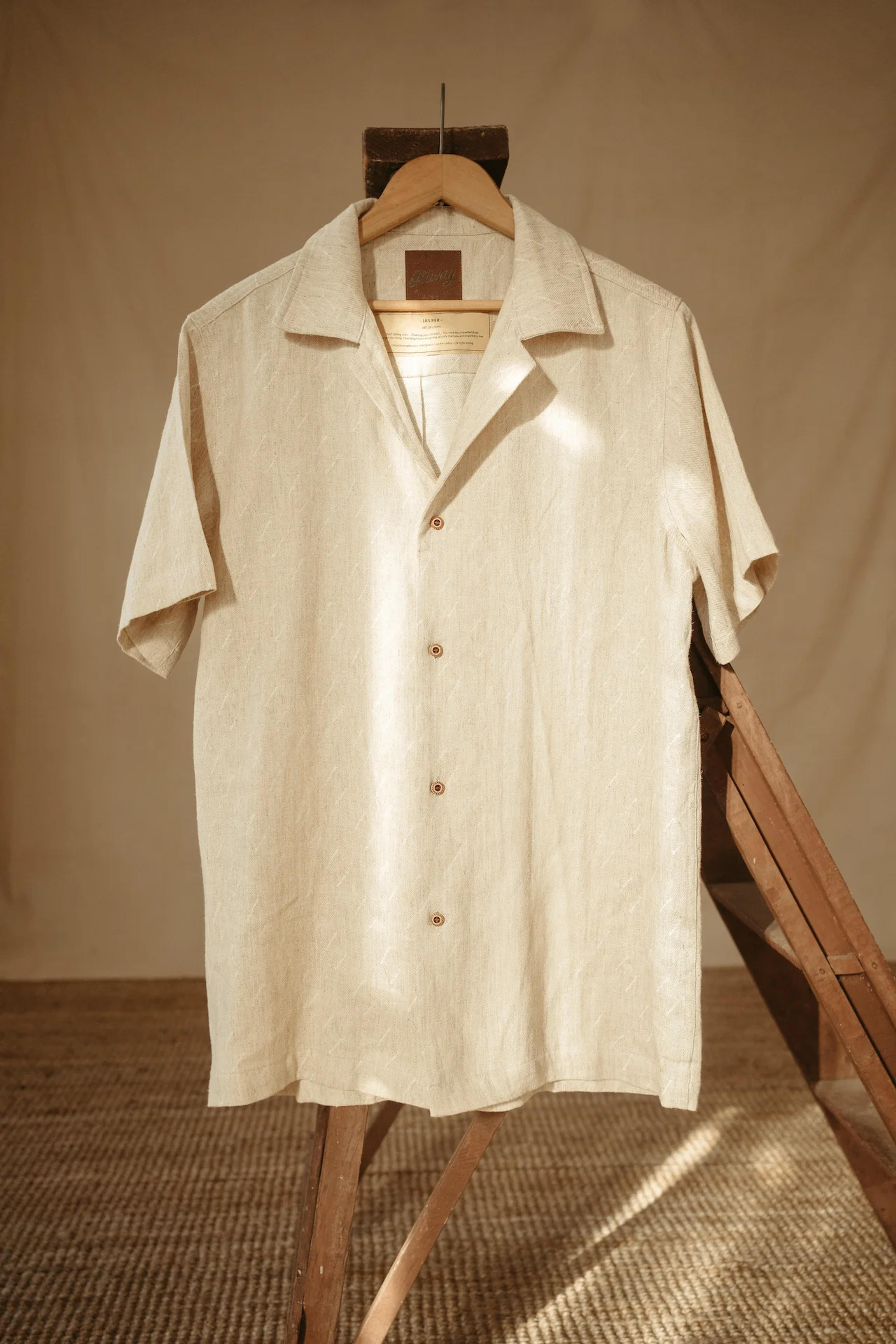 Jasper Cream - Ramie Short Sleeve Shirt – OTTWAY