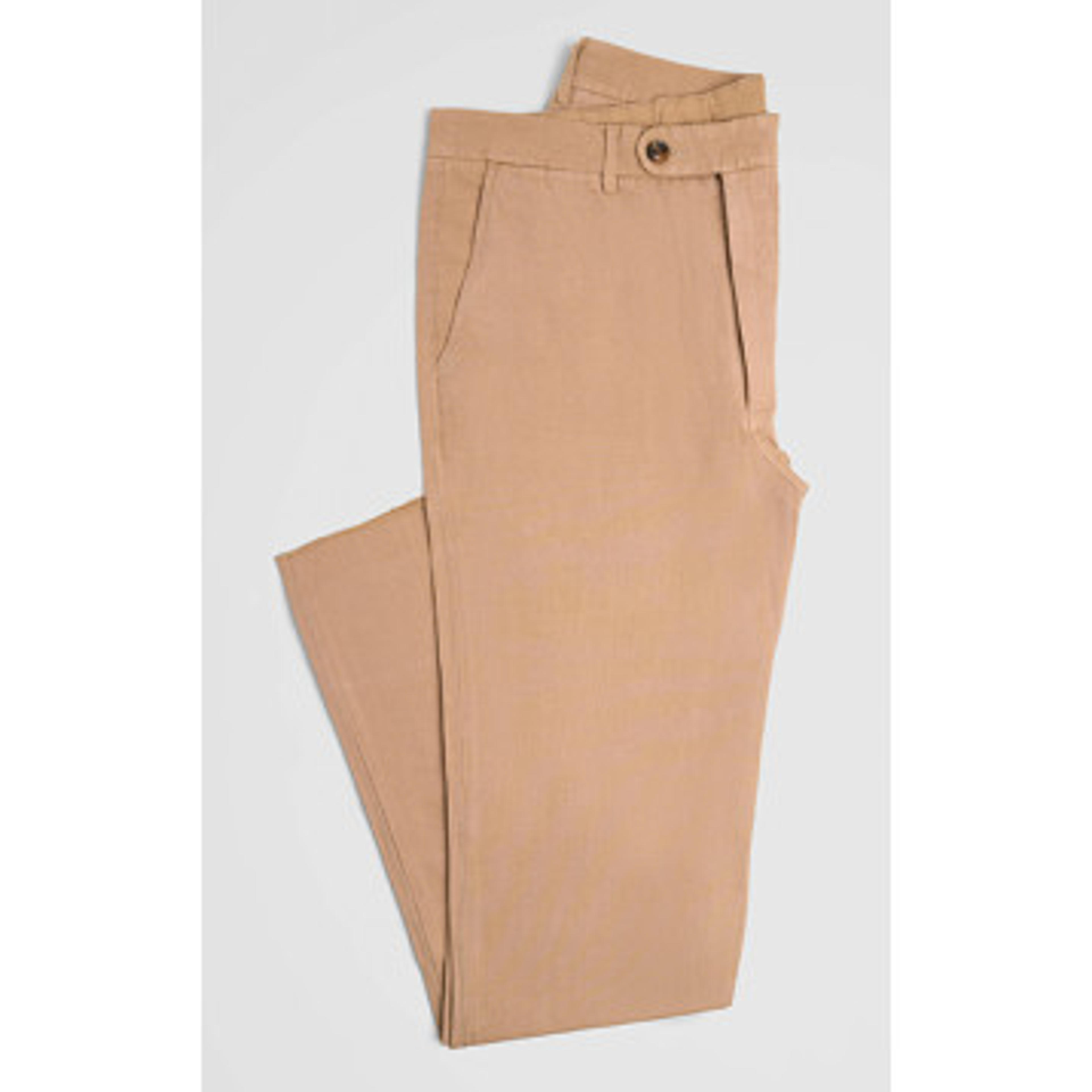 Mid Brown - Cotton / Linen - High Rise - Garment Dyed Chino | SPIER & MACKAY