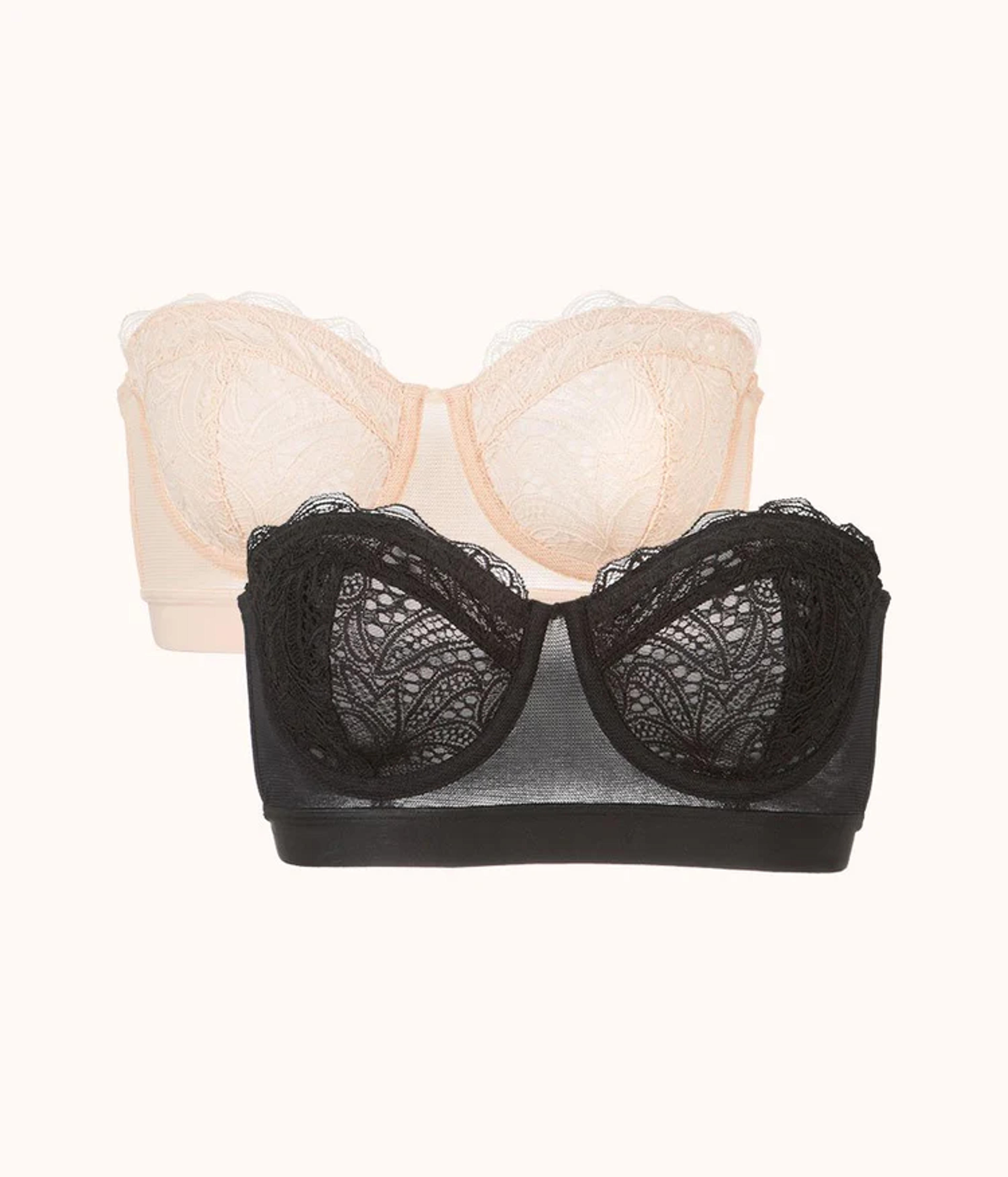 The Lace Strapless Bundle: Jet Black/Toasted Almond | LIVELY