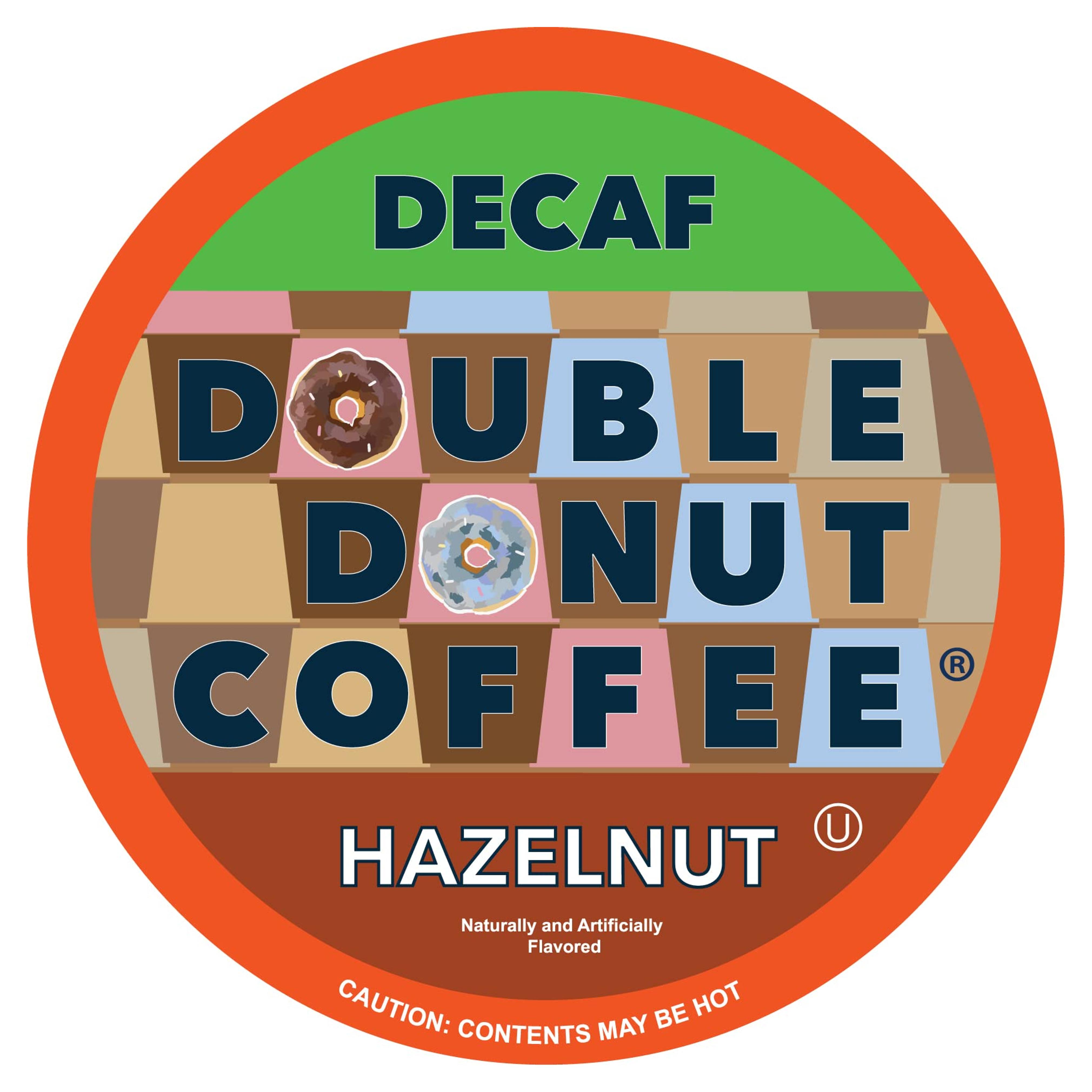 Double Donut Coffee Hazelnut Decaf Coffee Pods (Pack of 24 Capsules) Medium Roast Decaffeinated Coffee Pods with Nutty Haz...