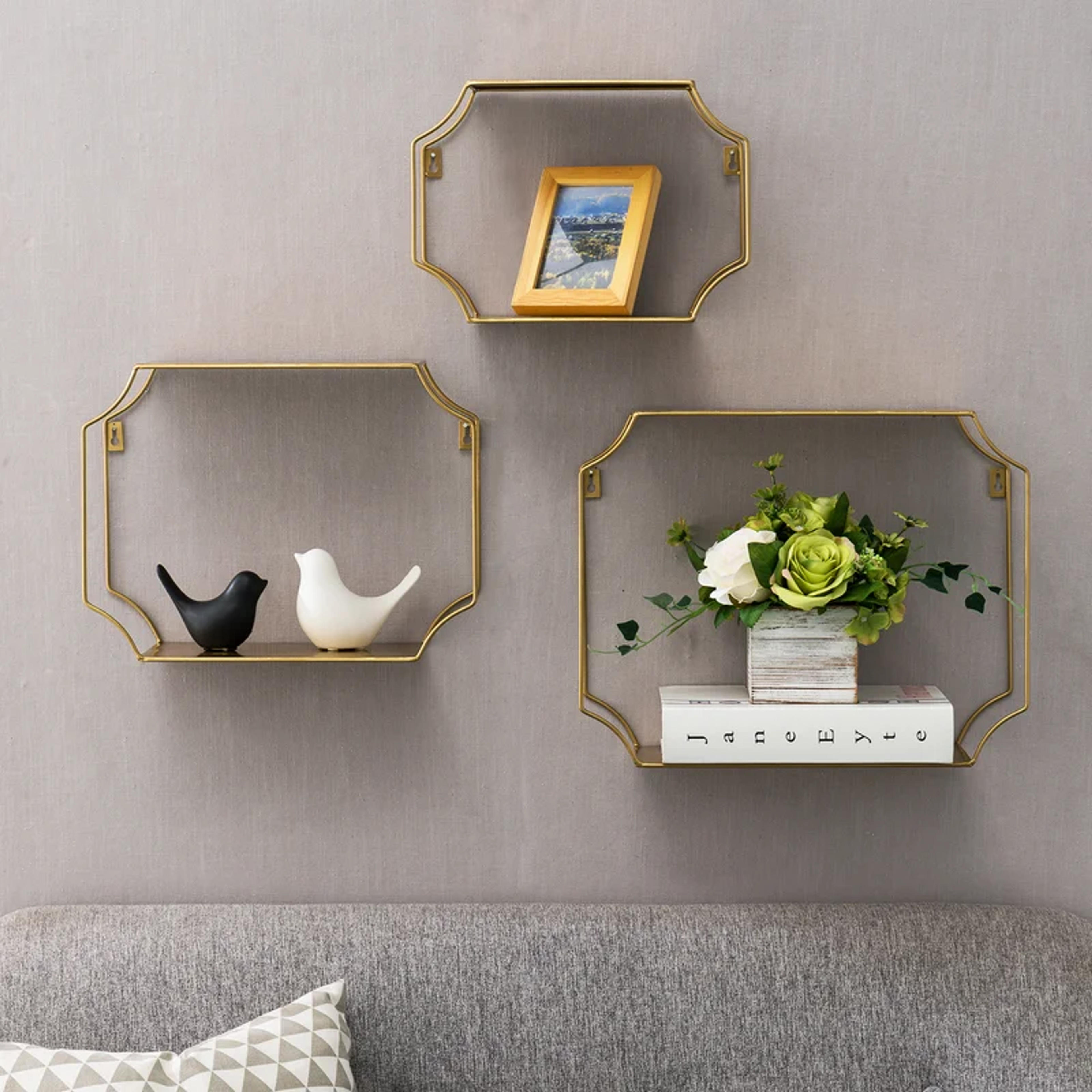 Mercer41 Adoraim 3 Piece Metal Floating Shelf & Reviews | Wayfair