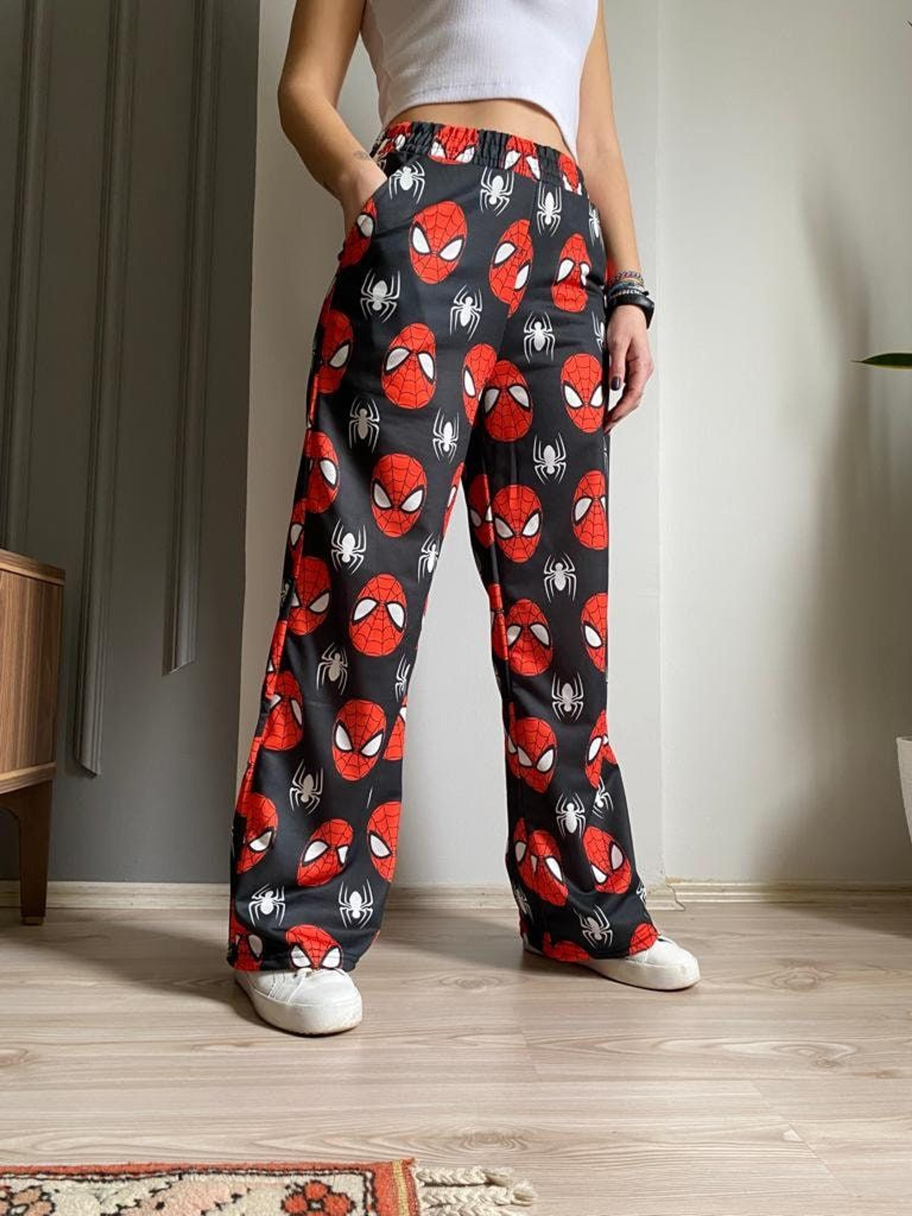 Y2K Spiderman Wide Leg Sweatpants,Kawaii Pyjama,Cartoon Bottom,Harajuku clothing,gifts for girls,Teenage Clothing