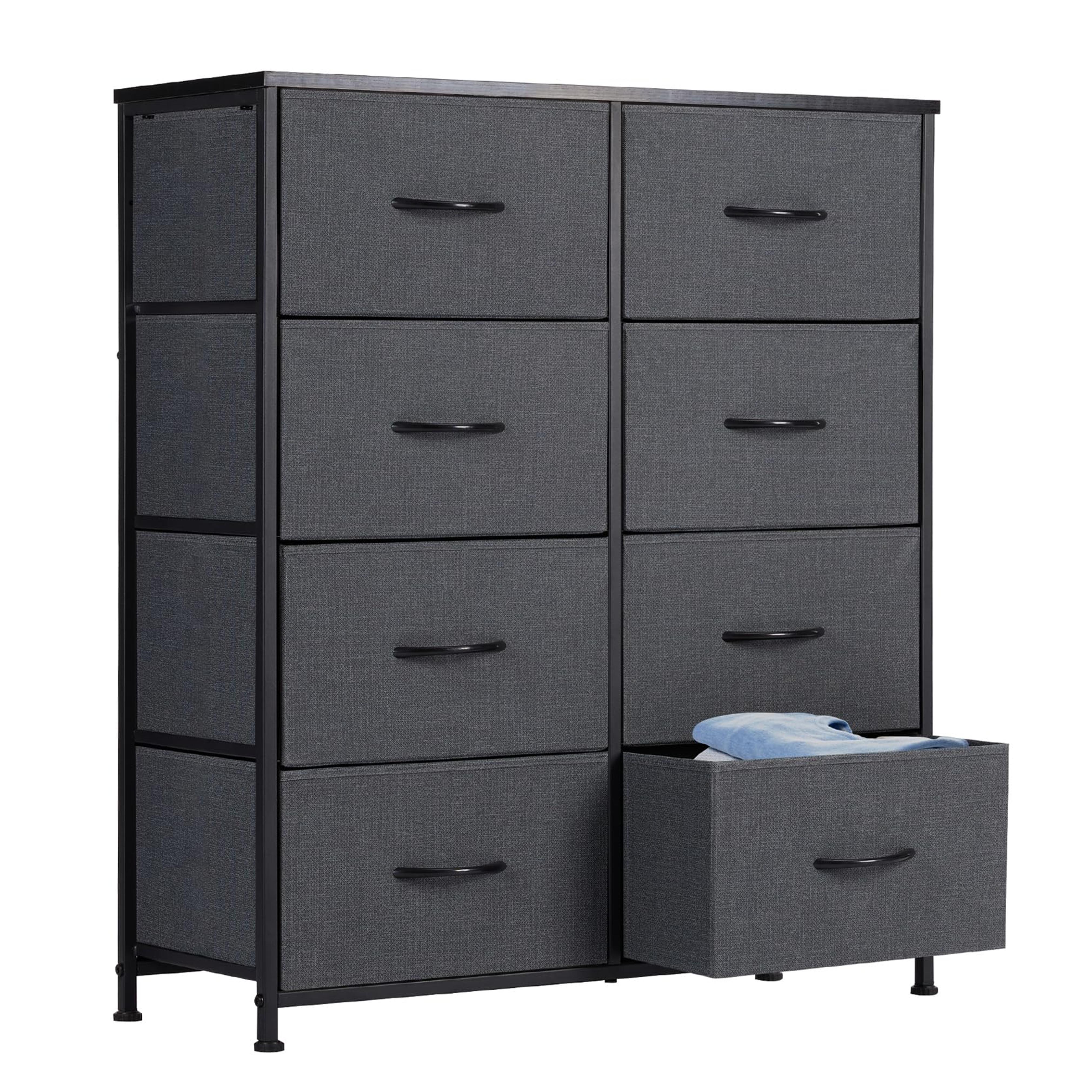 Limited-time deal: Sweetcrispy Dresser, Dresser for Bedroom Drawer Organizer Storage Drawers, Fabric Storage Tower with 8 Drawers, Chest of Drawers with Steel Frame, Wood Top for Nursery, Living Room, Closet