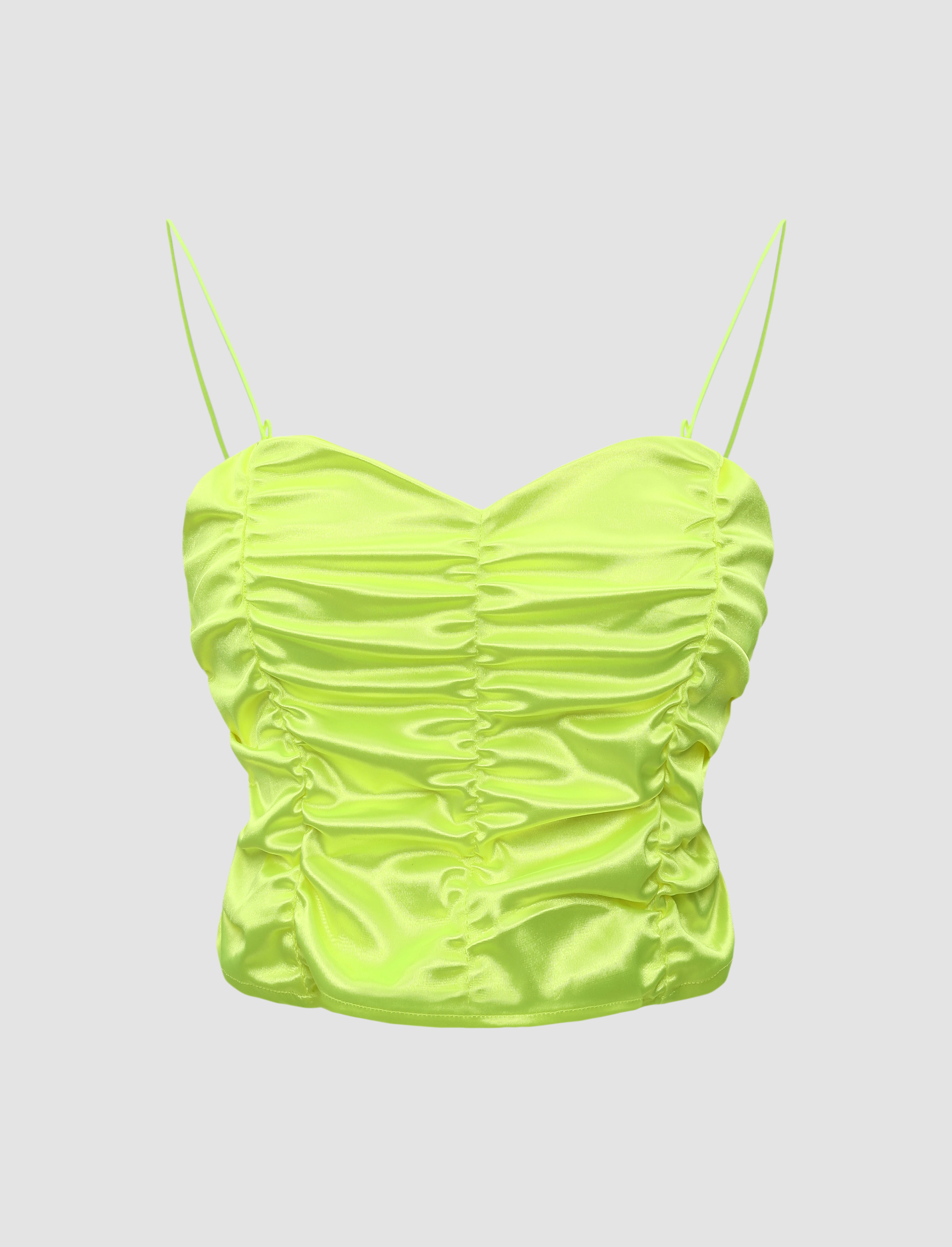 Neon Green Ruched Cami - Cider