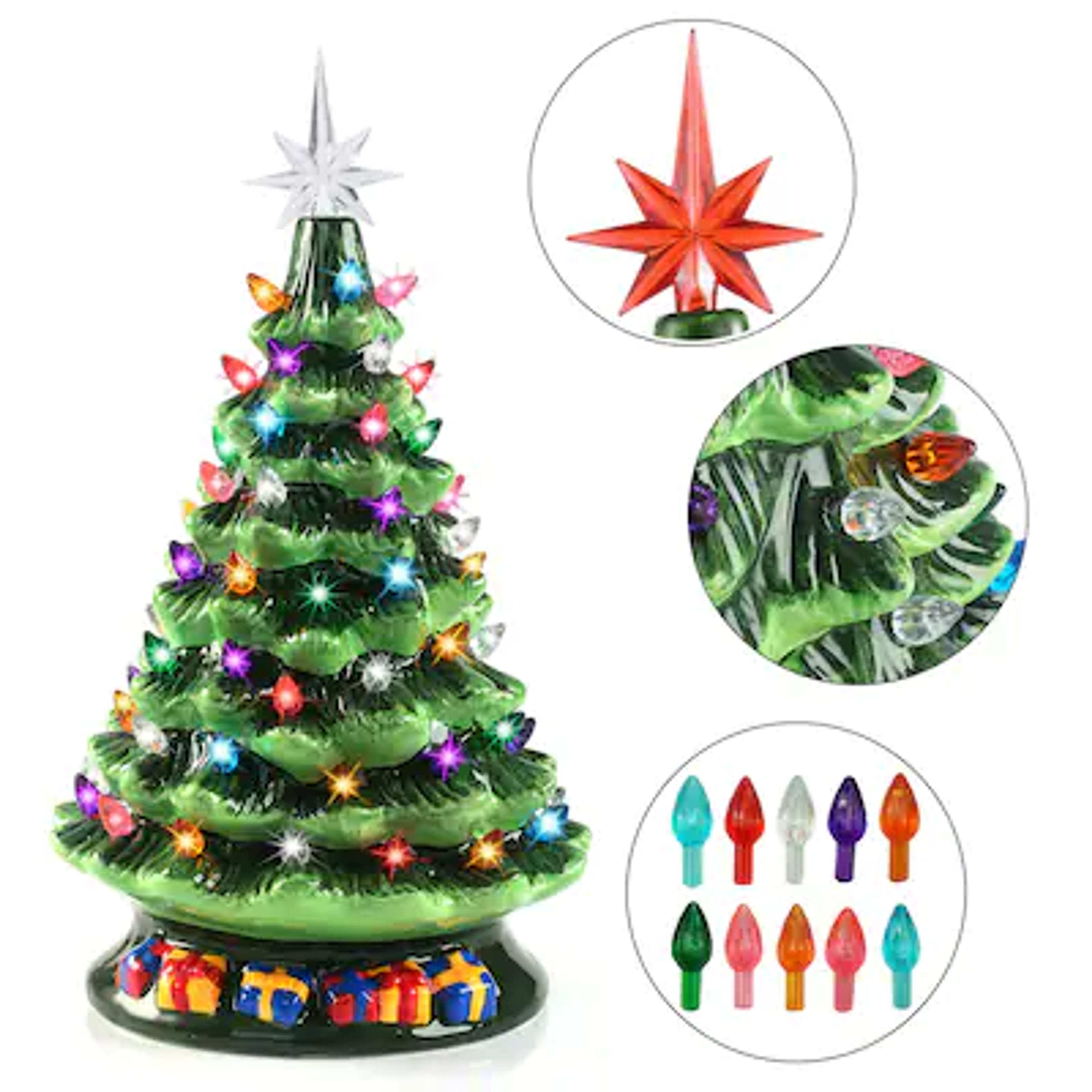 Joiedomi 1.5-ft Pre-lit Slim Artificial Christmas Tree with 70 Multi-function Multicolor Led/Incandescent Lights in the Artificial Christmas Trees department at Lowes.com