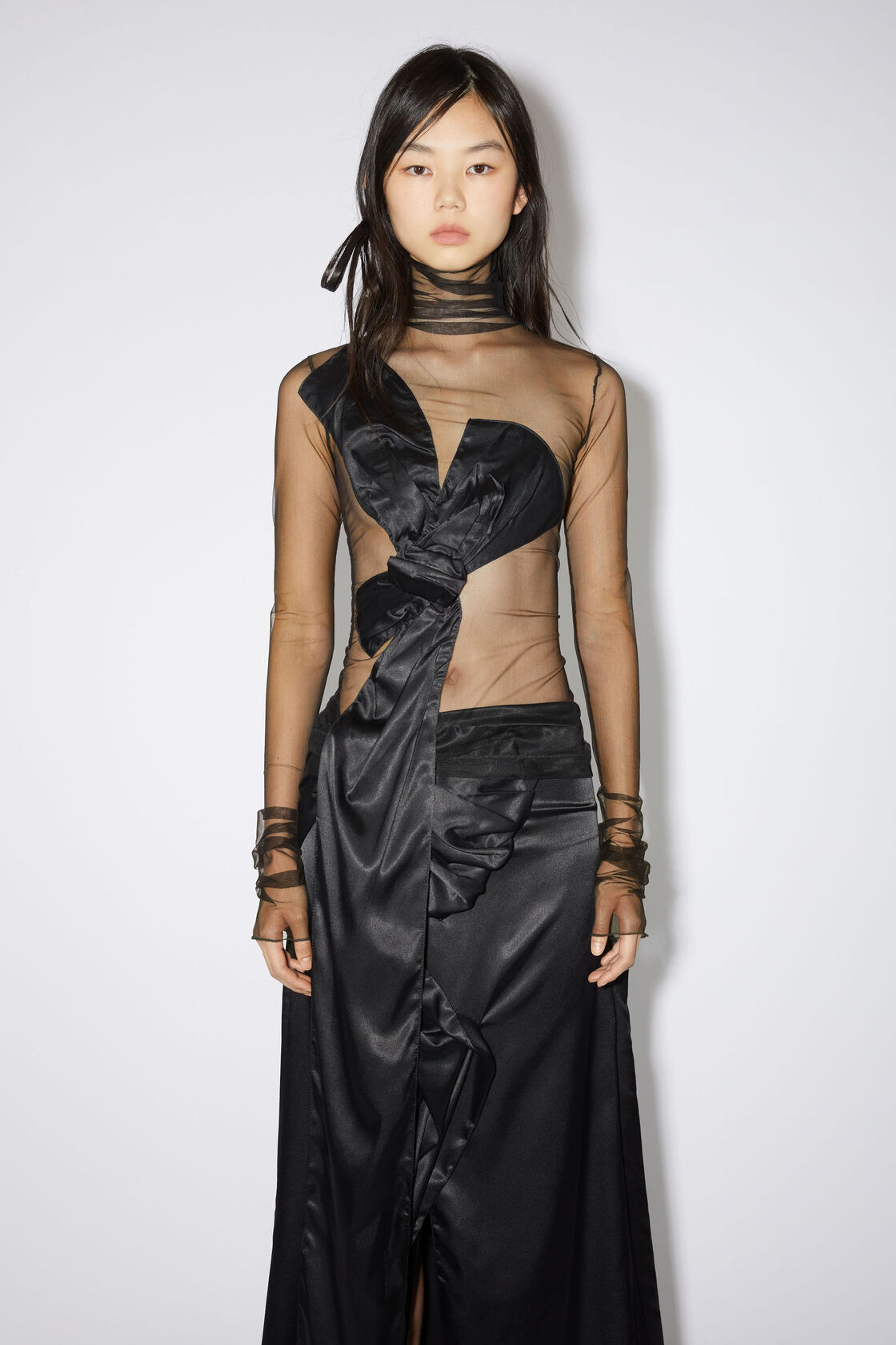 Acne Studios - Draped bow top - Black