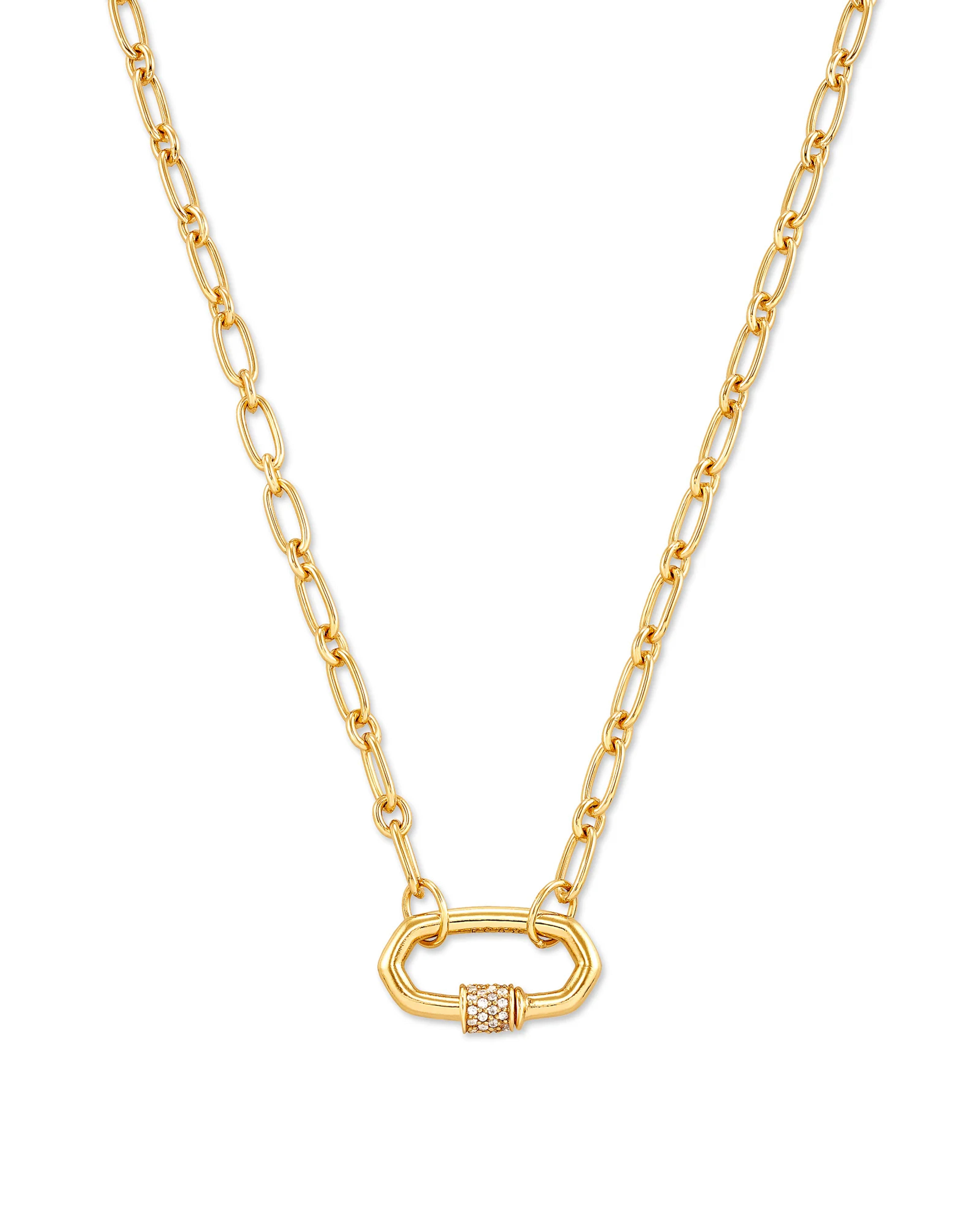 Bristol 18k Yellow Gold Vermeil Link Necklace in White Sapphire | Kendra Scott