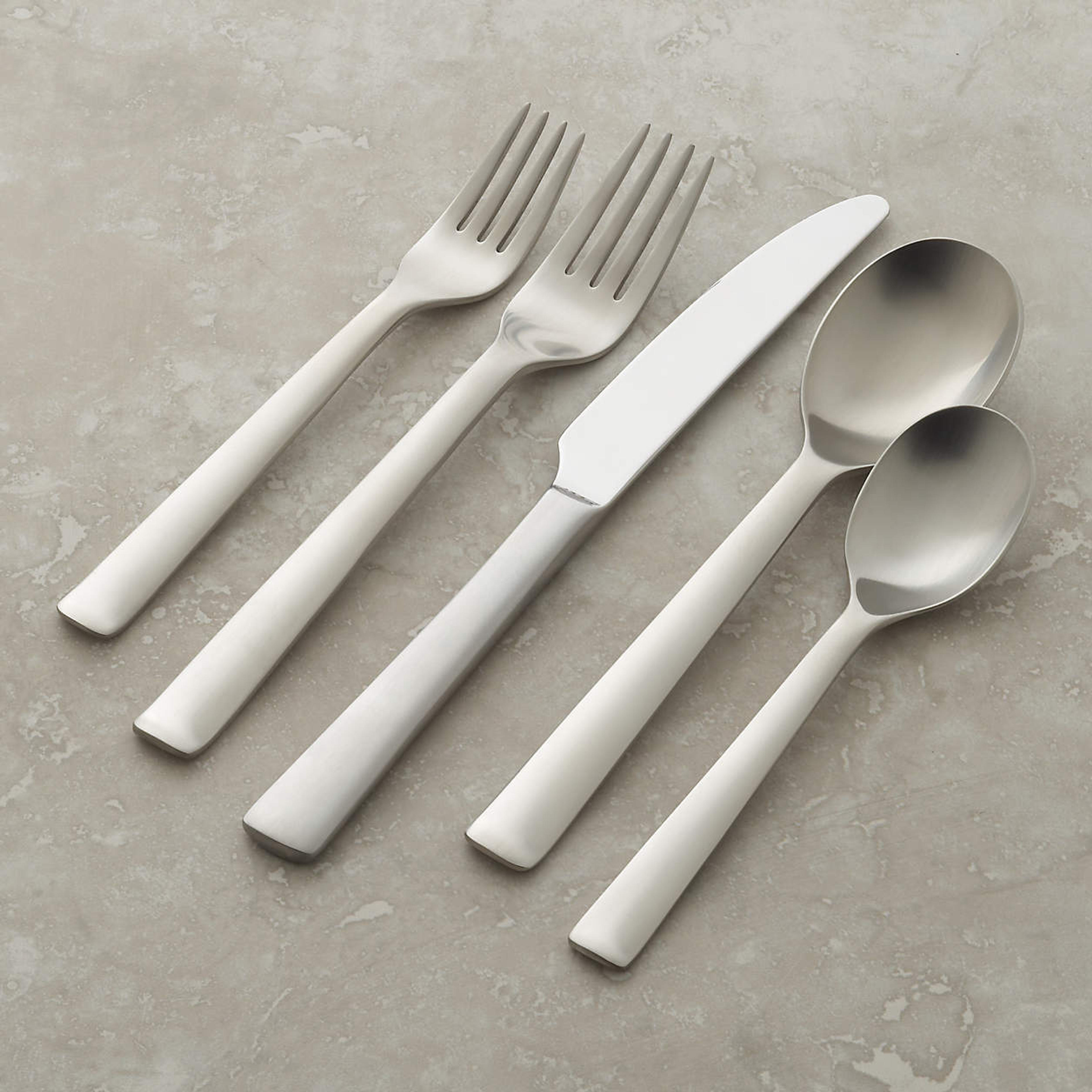 Foster Satin 5-Piece Flatware Place Setting + Reviews | Crate & Barrel