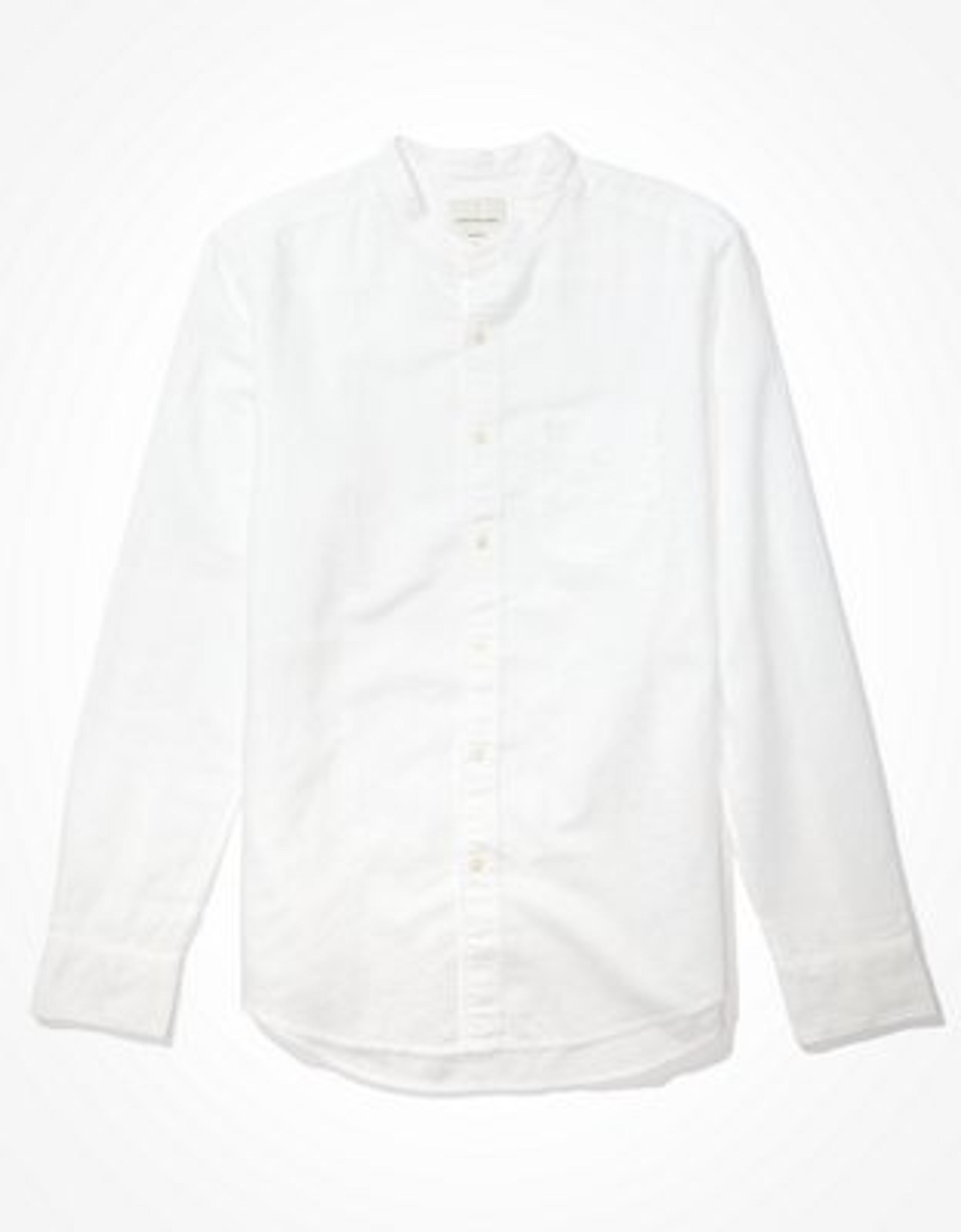 AE Camisa de lino con botones y cuello mao