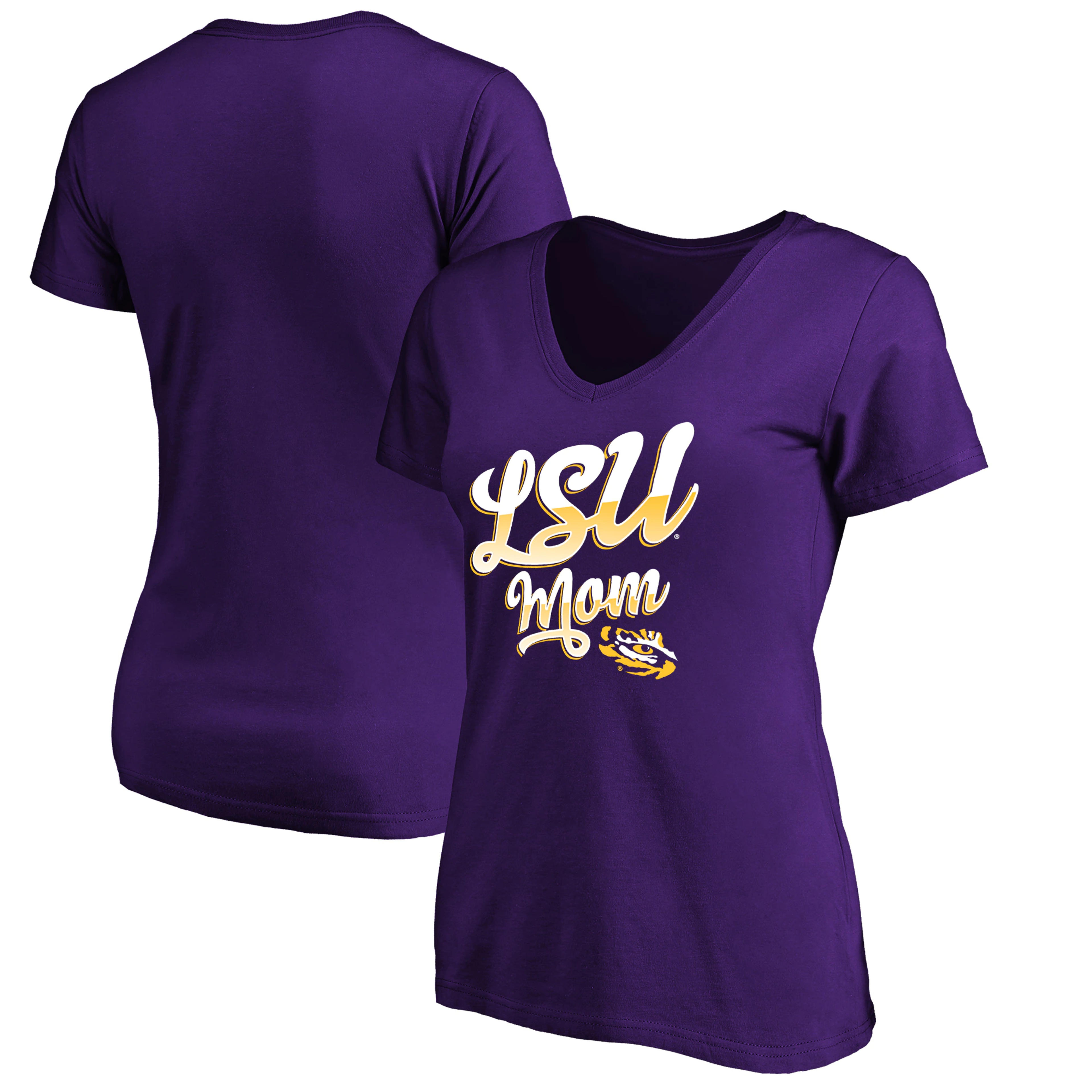 LSU Tigers Fanatics Branded Women's Mom V-Neck T-Shirt - Purple