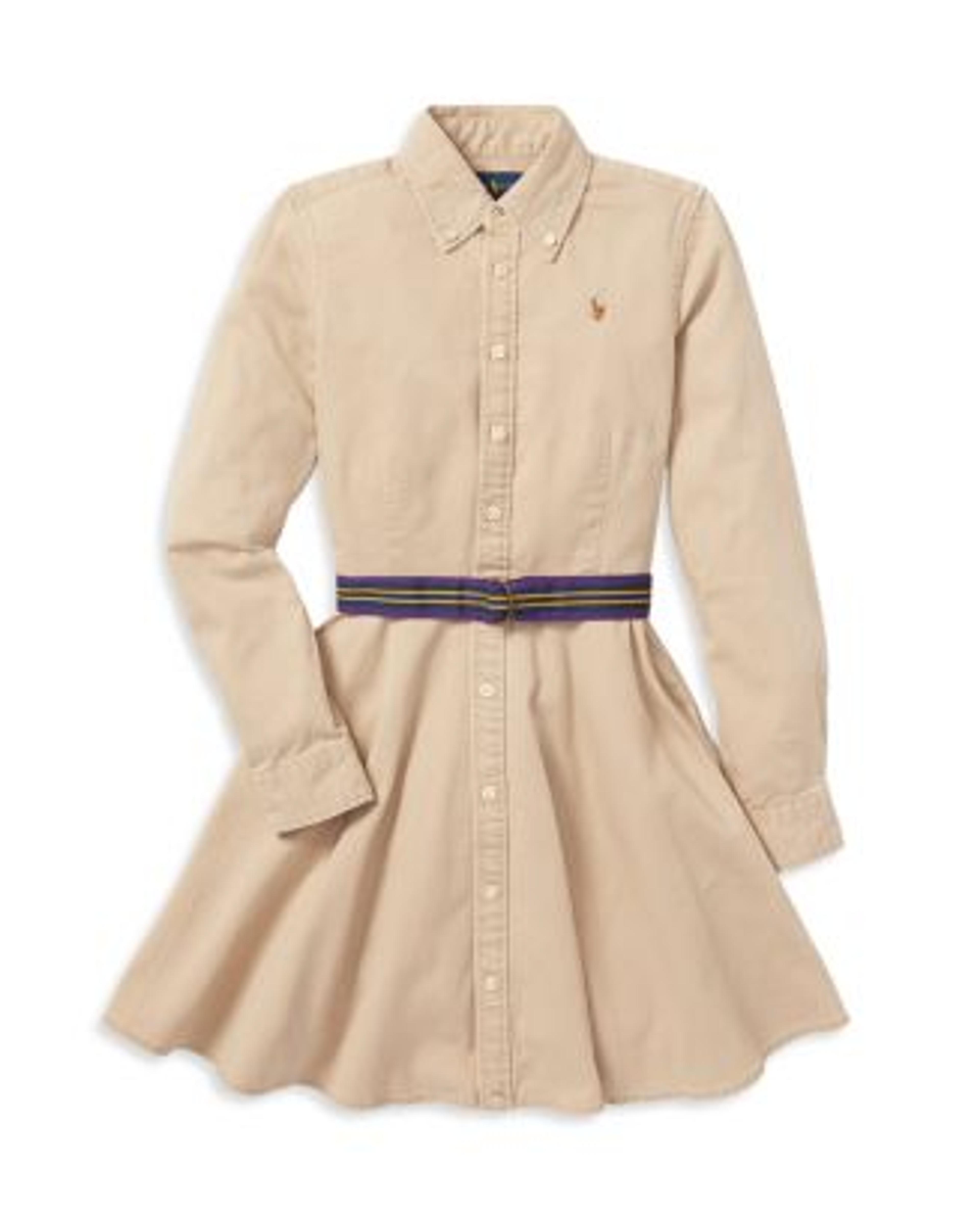 Ralph Lauren Girls' Chino Shirt Dress with Belt - Little Kid, Big Kid | Bloomingdale's
