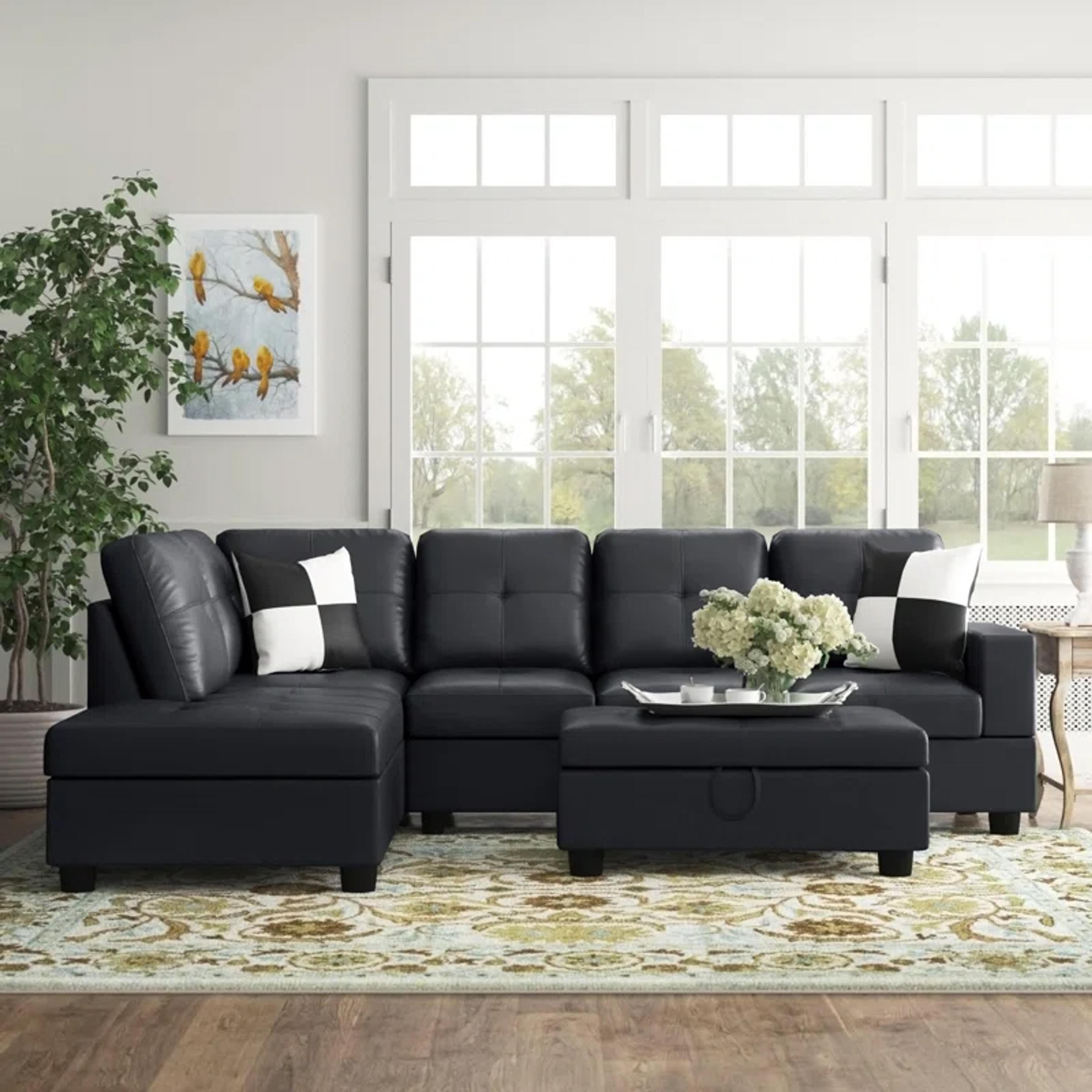 Beesley 3 - Piece Vegan Leather Chaise Sectional