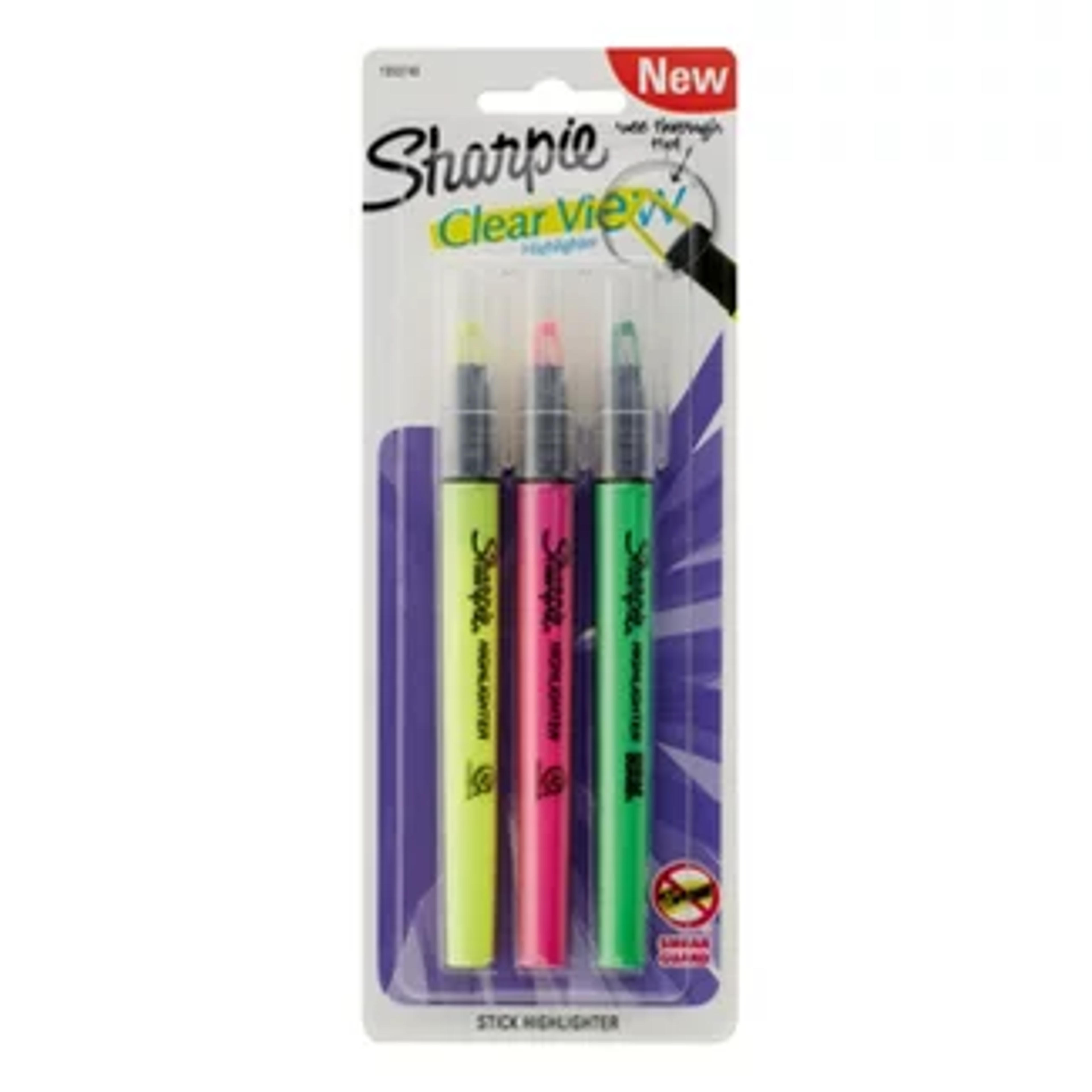 Sharpie Clear View 3pk Highlighters Fine Chisel Tip Multicolored : Target