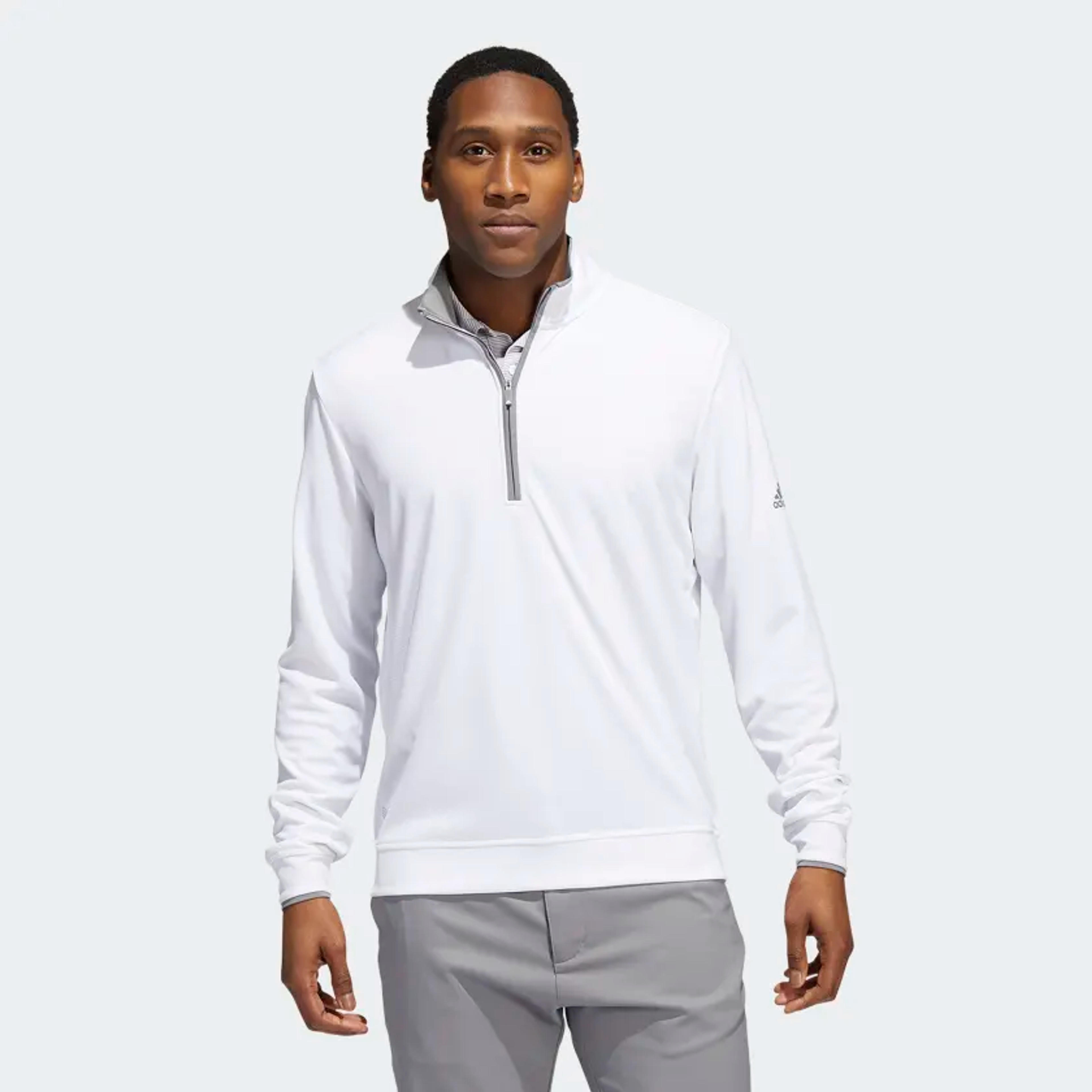 Quarter-Zip Pullover - White | men golf | adidas US