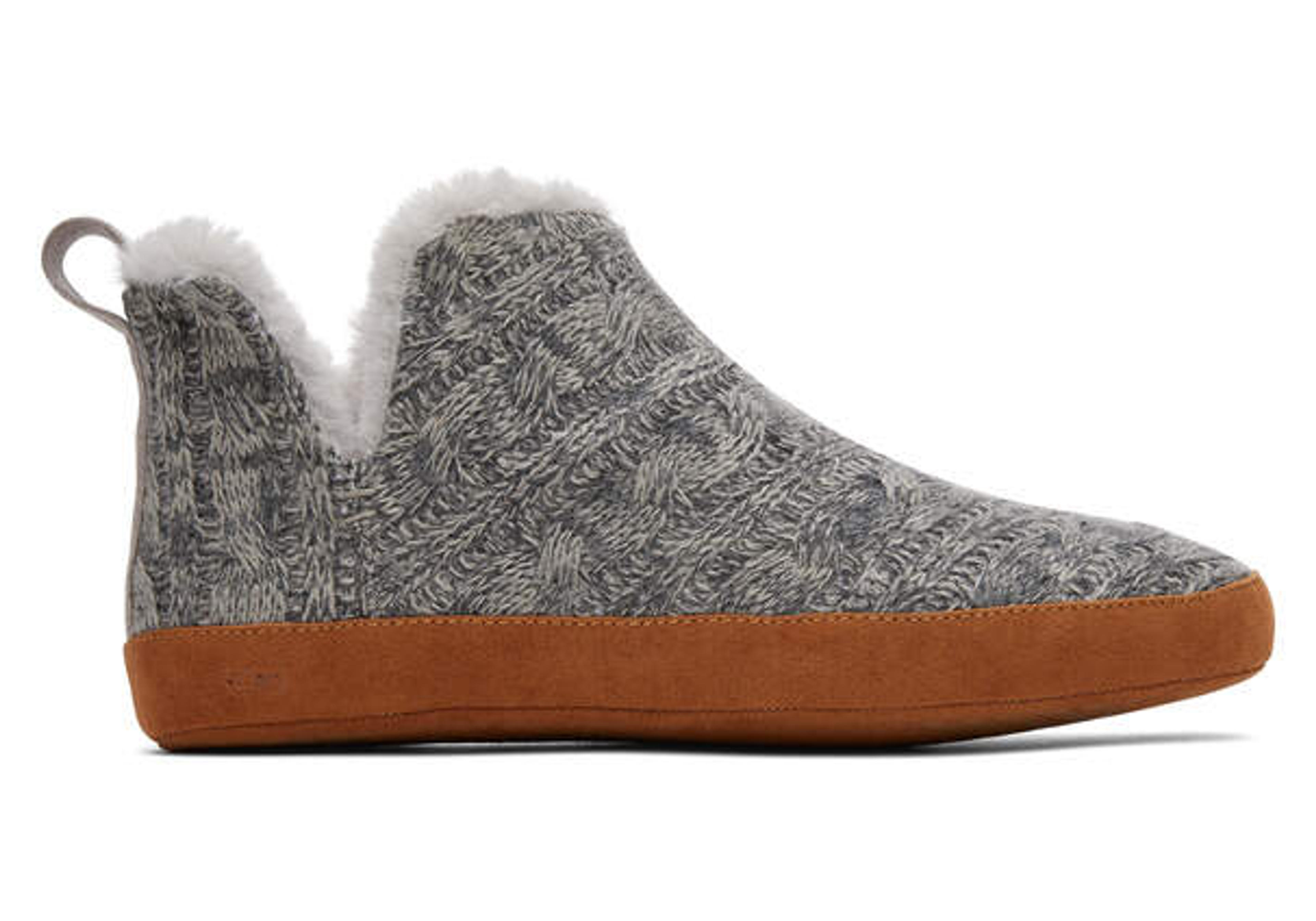Women's Grey Lola Cable Knit Slipper | TOMS