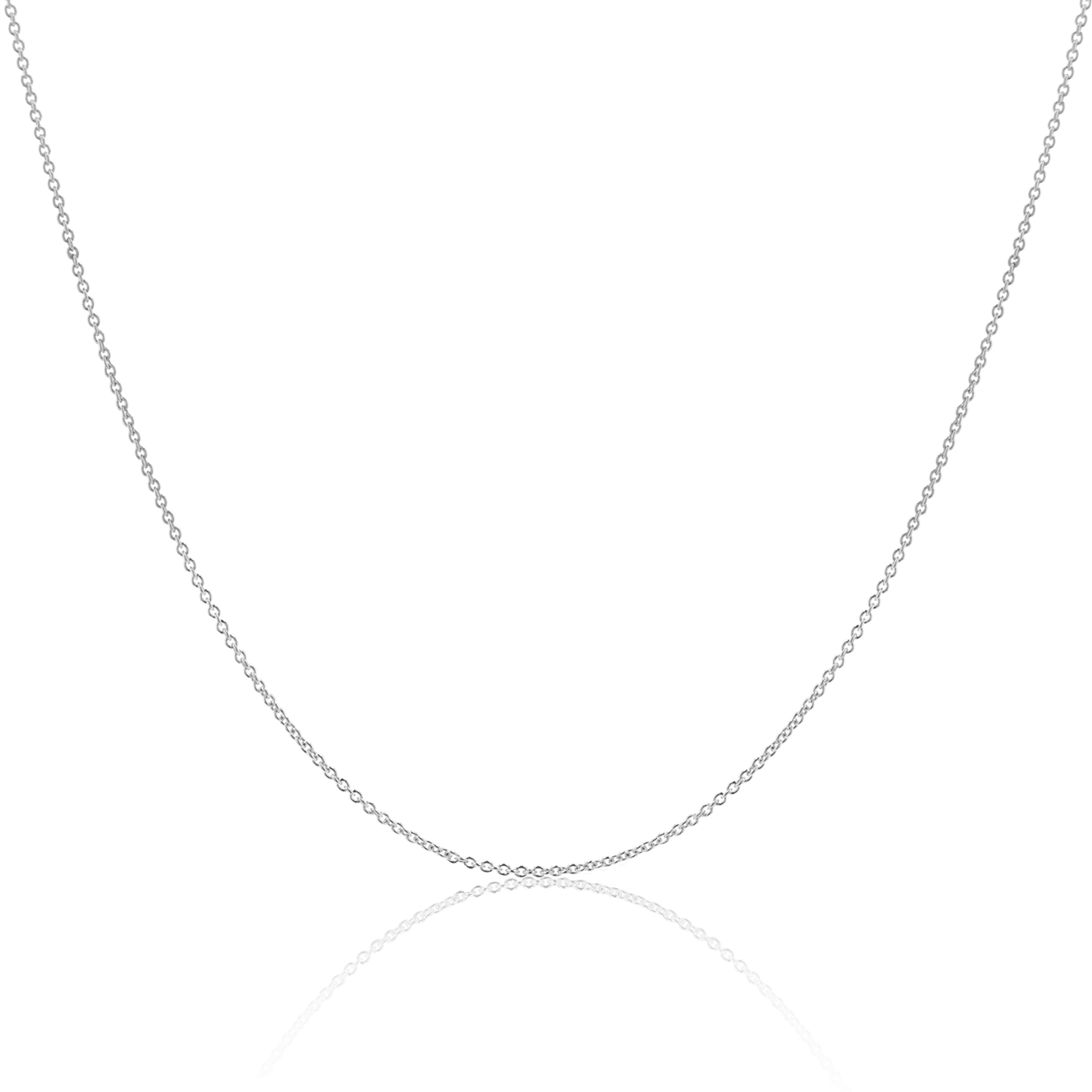 14K Gold Cable Chain Necklace - 14K White Gold / 20"