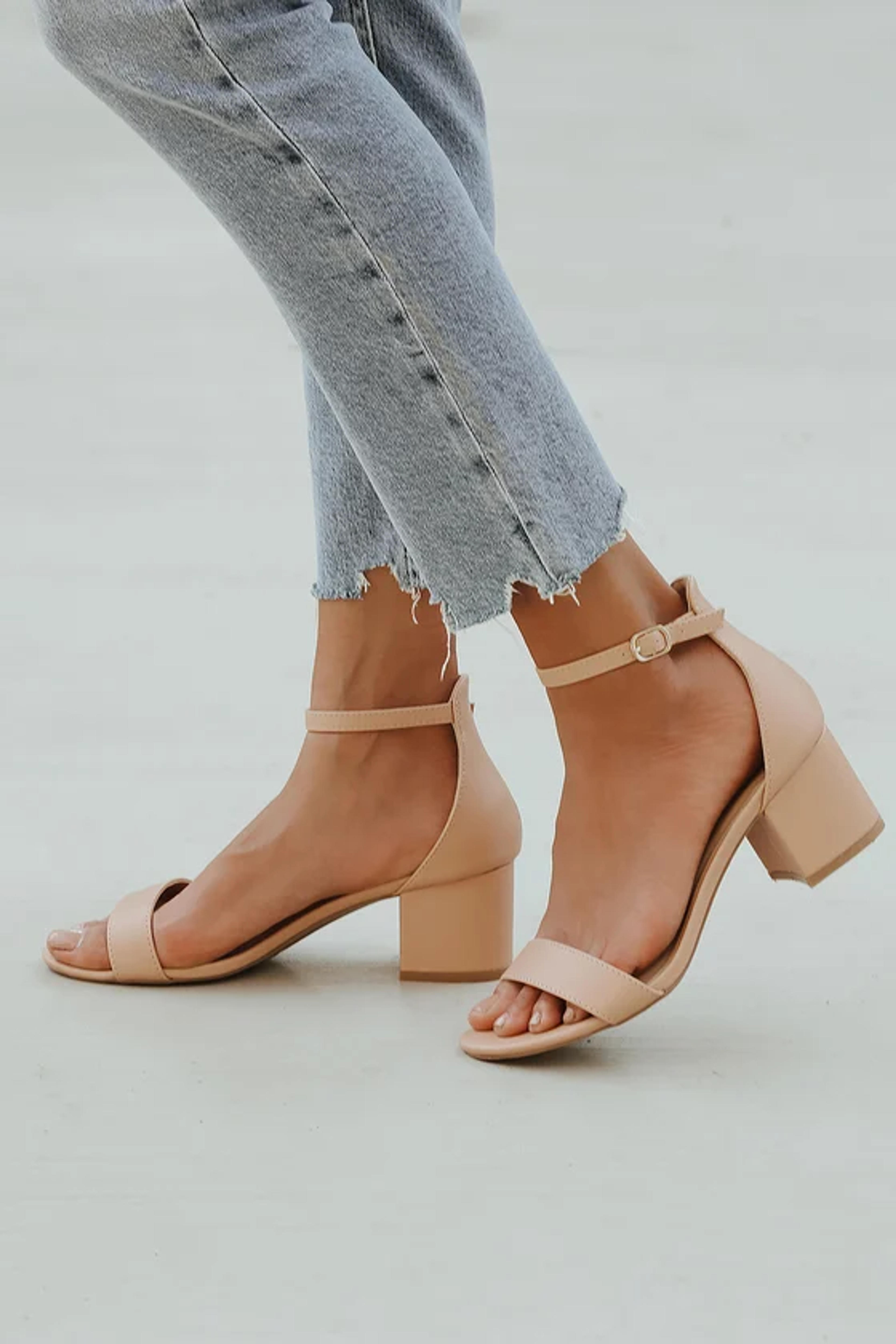 Chic Almond Sandals - Single Sole Heels - Block Heel Sandals - Lulus