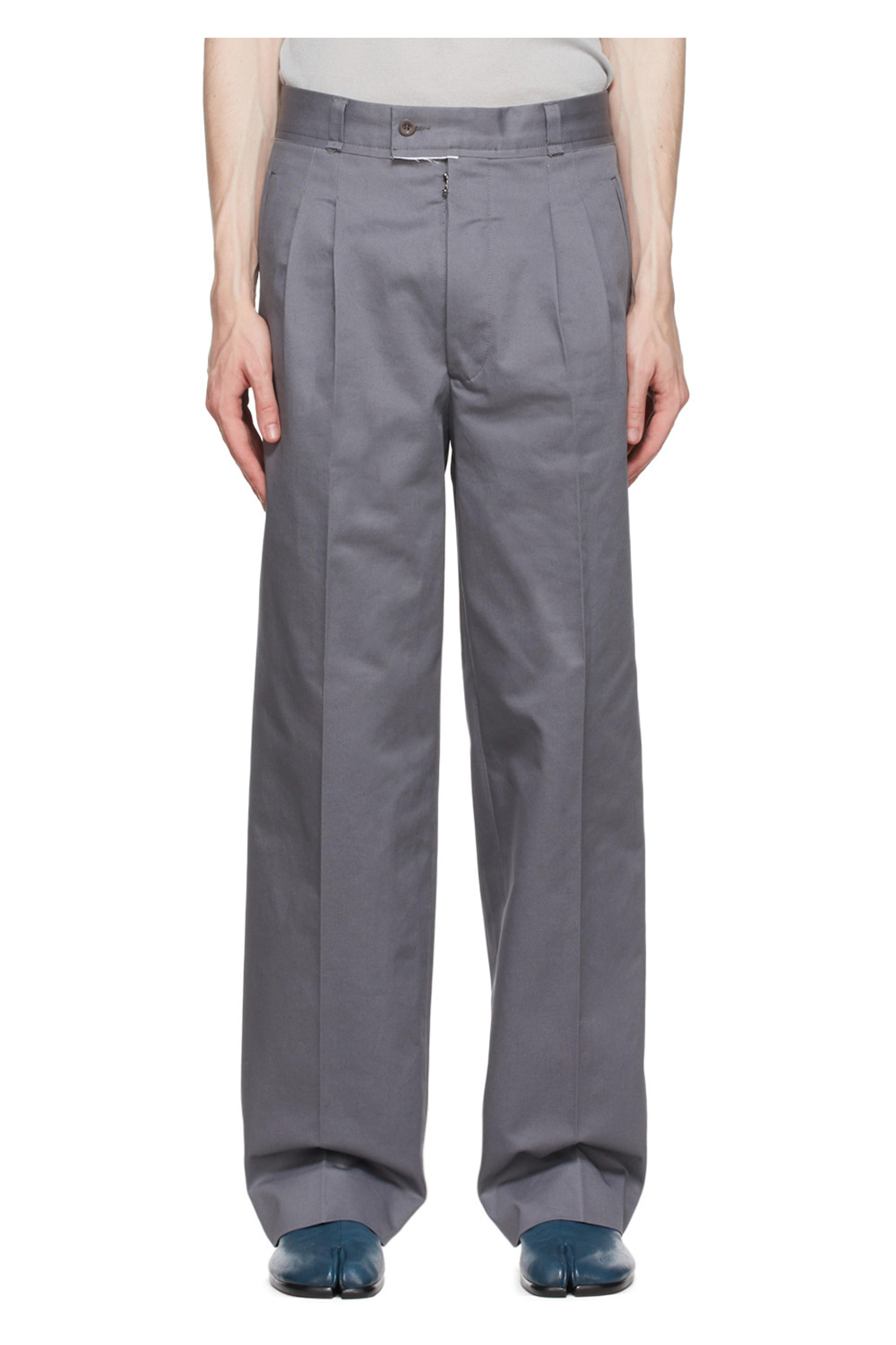 Maison Margiela: Grey Cotton Trousers | SSENSE