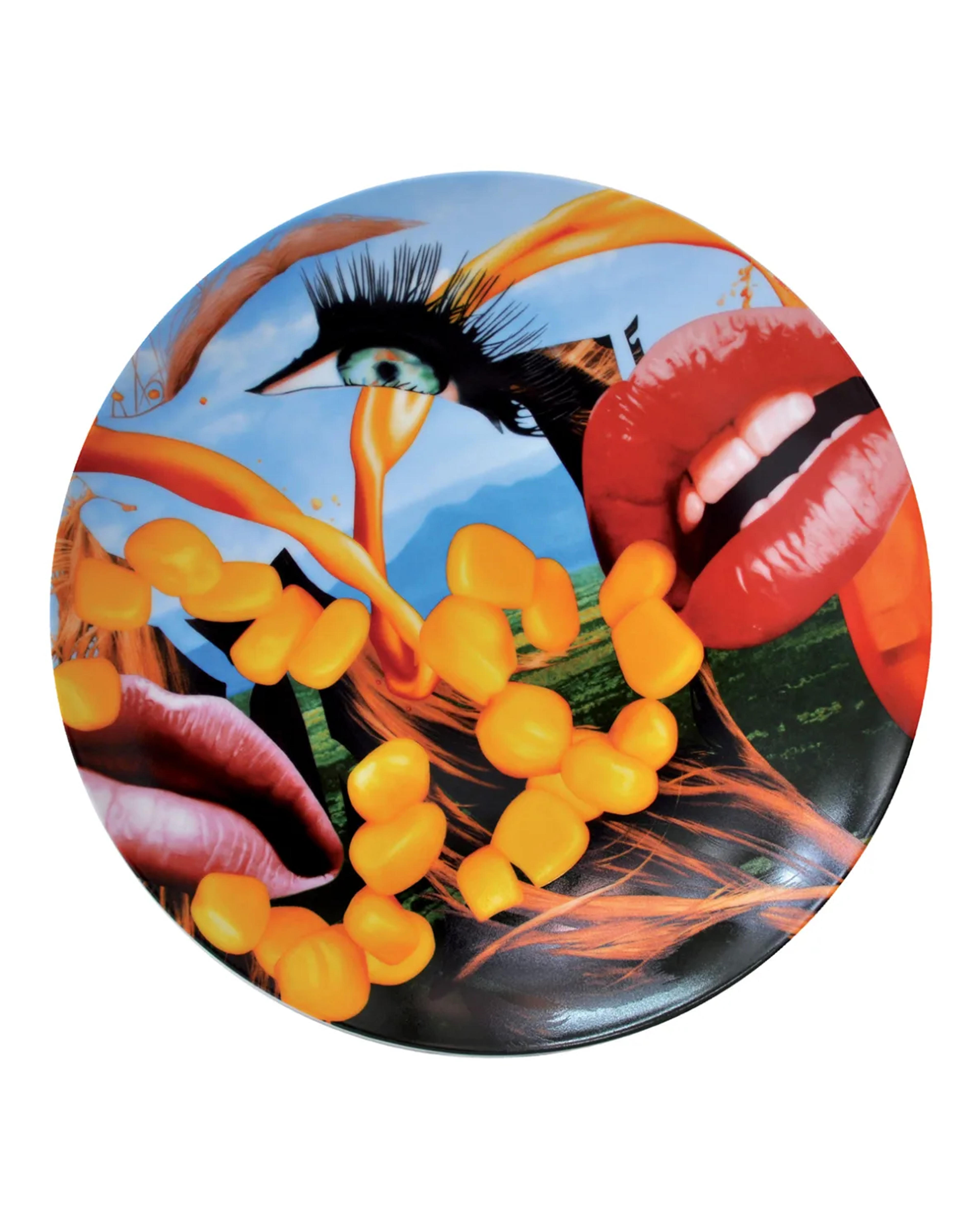 Jeff Koons X Bernardaud Lips Commemorative Plate | Neiman Marcus