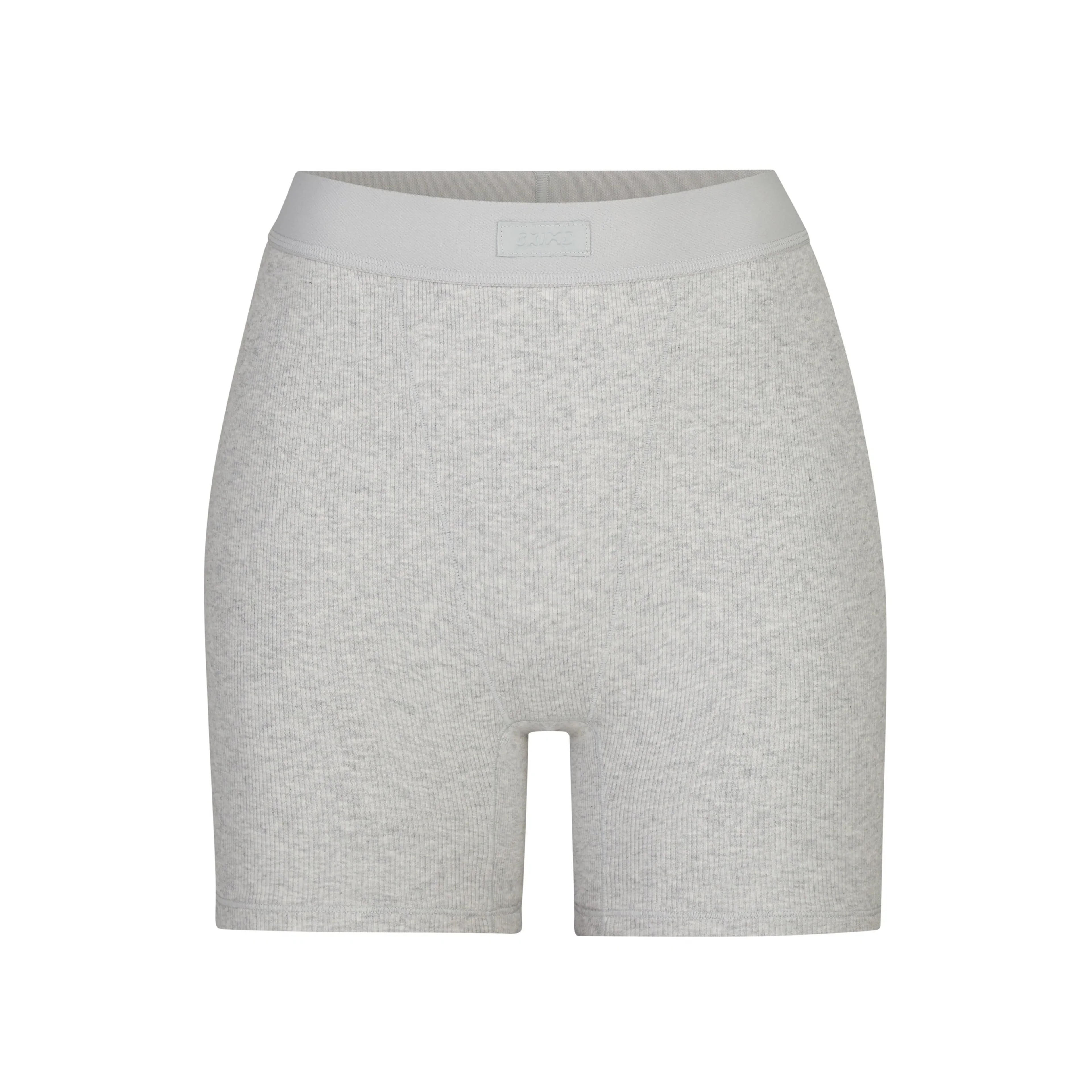 COTTON RIB BOXER | LIGHT HEATHER GREY