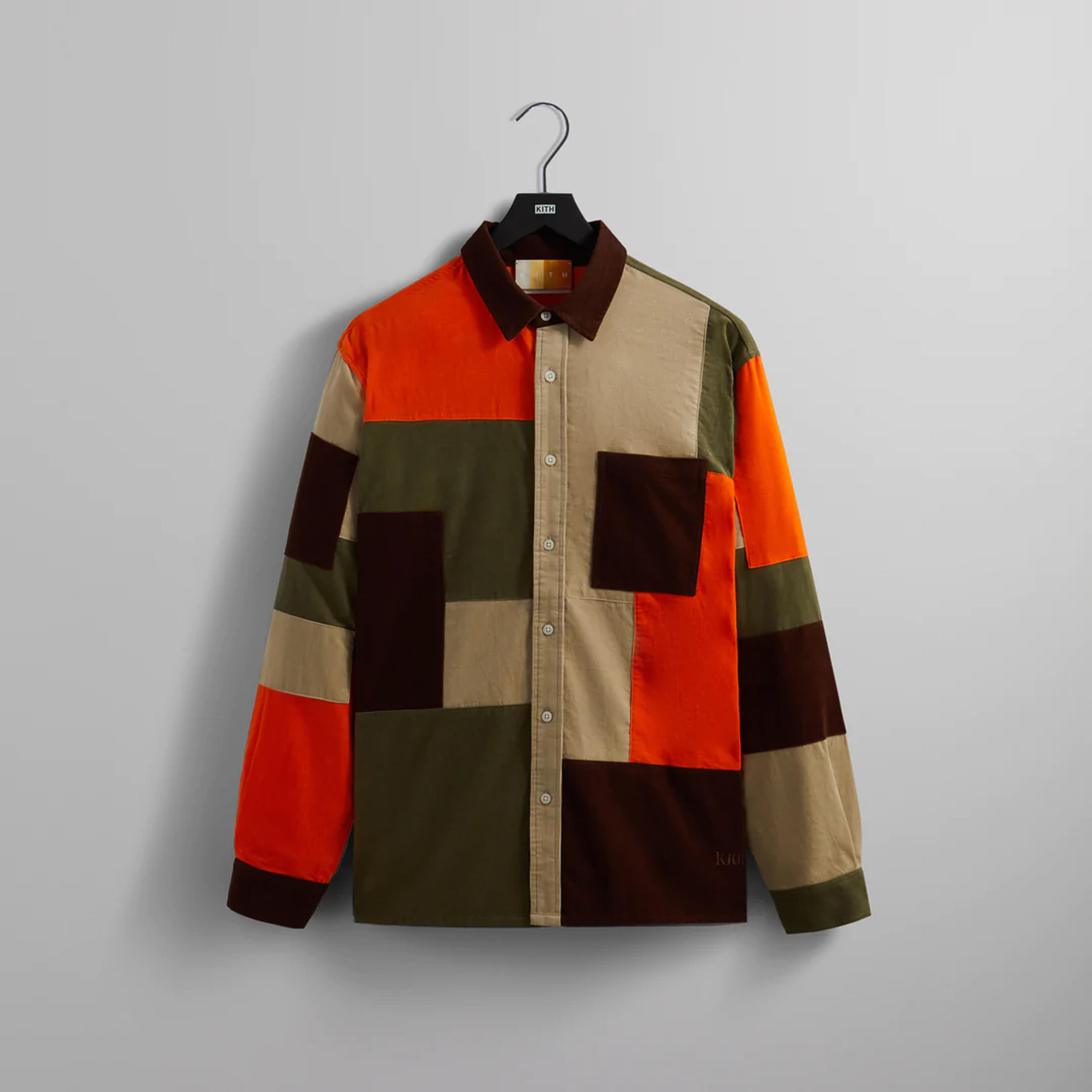 Kith Patchwork Cord Ludlow Shirt - Pimento