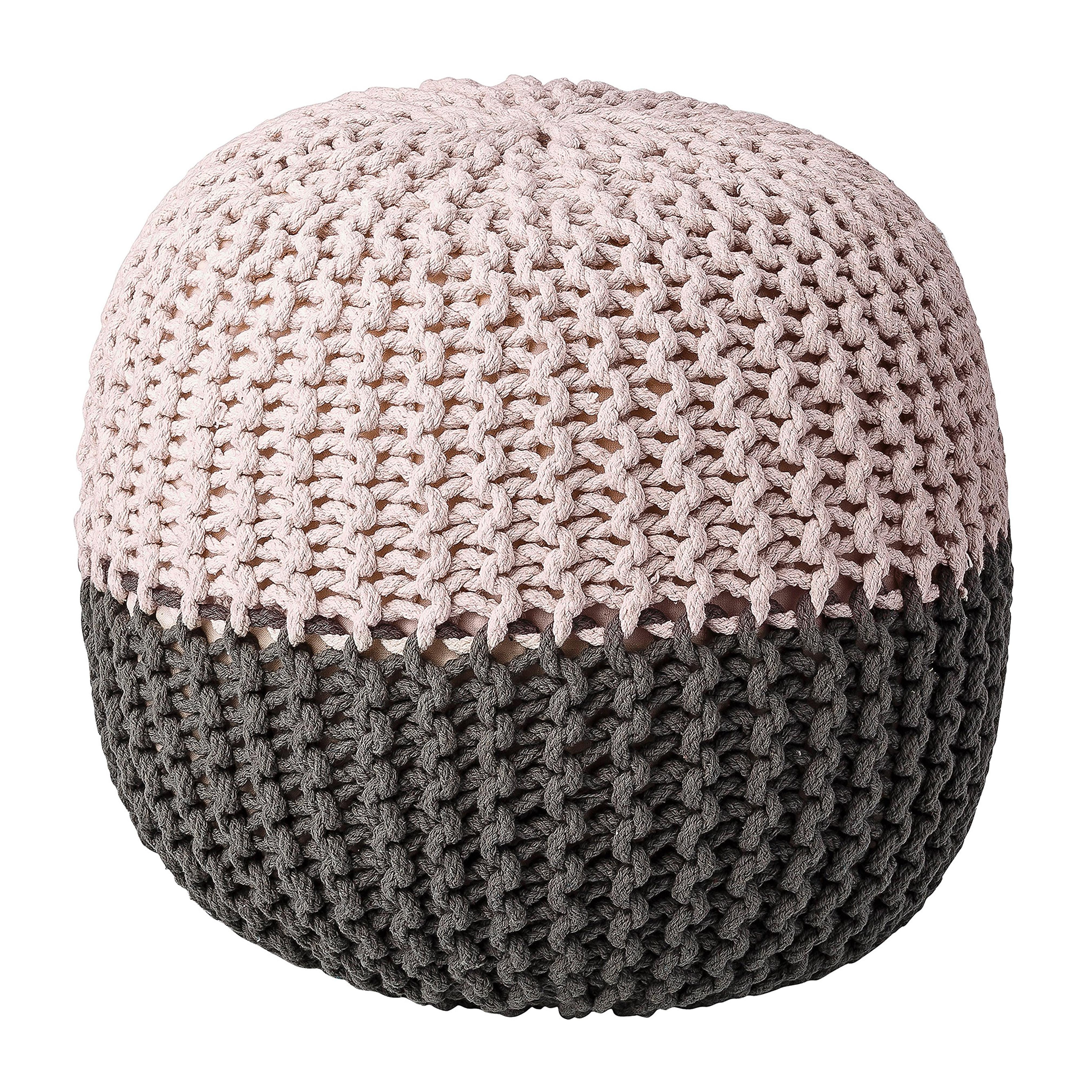 Bloomingville Cotton Pouf, Grey/Nude