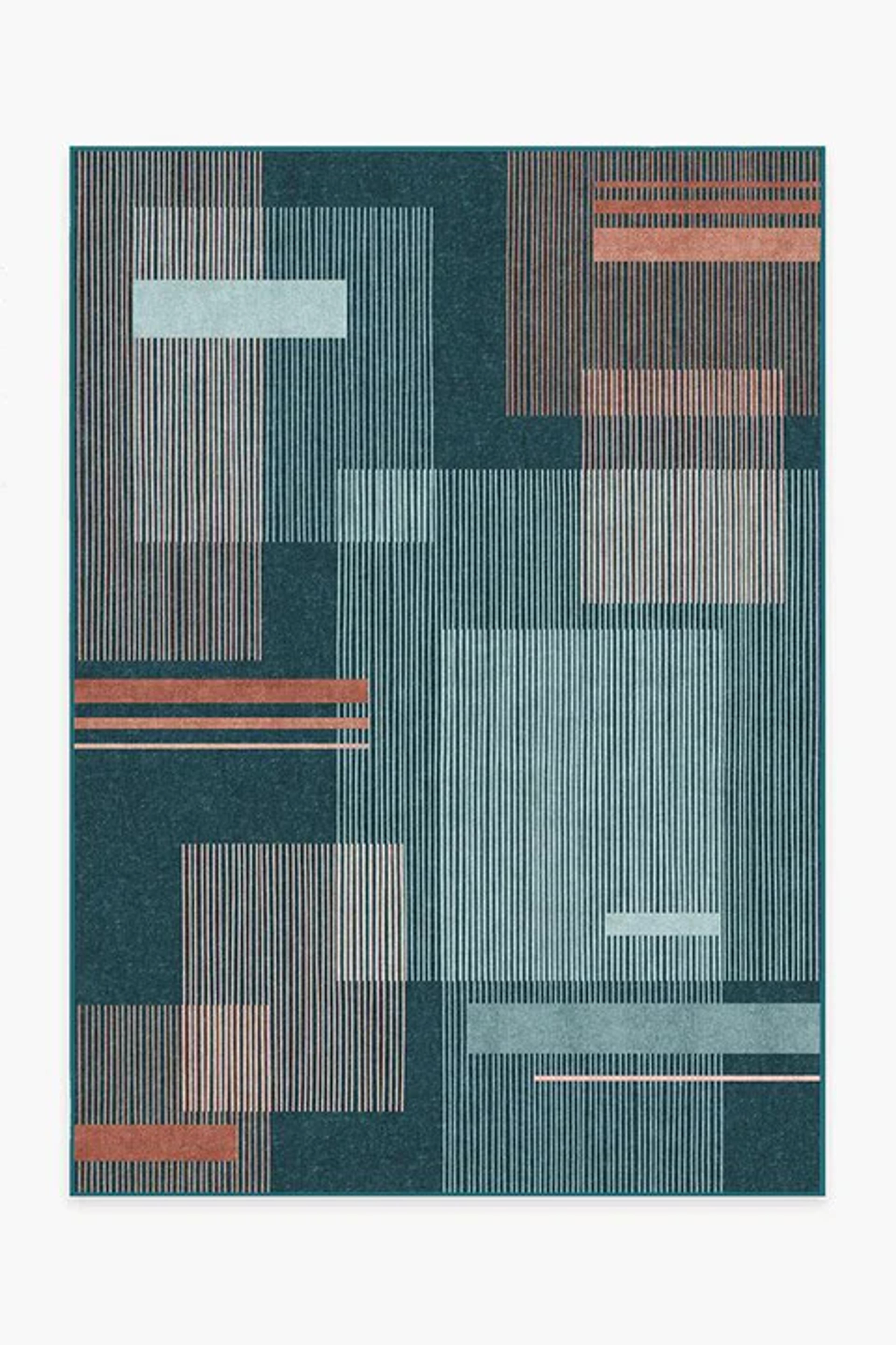 Quadra Teal Rug | Washable Rug | Ruggable