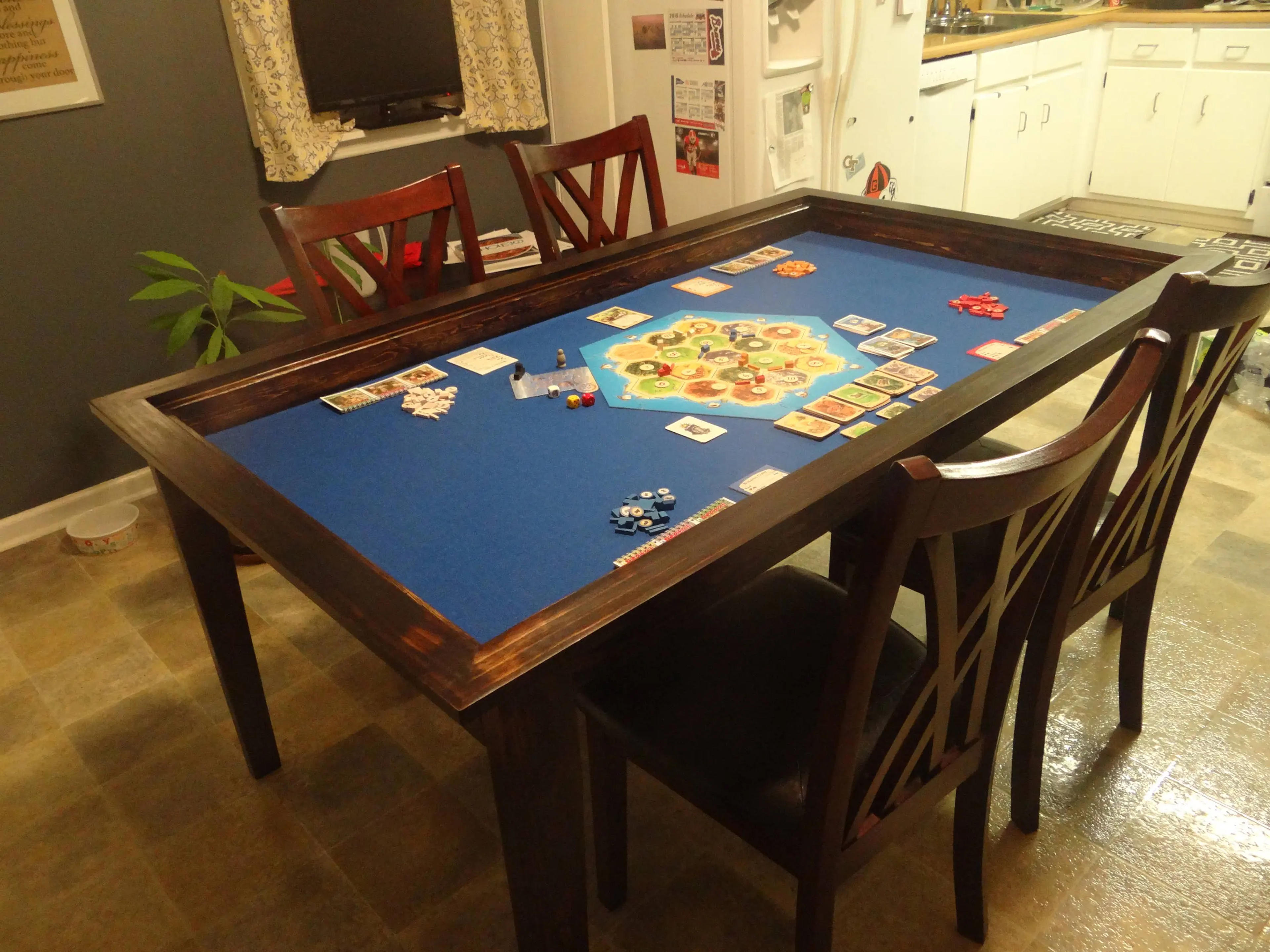 Board Game Table With Removable Topper - Etsy