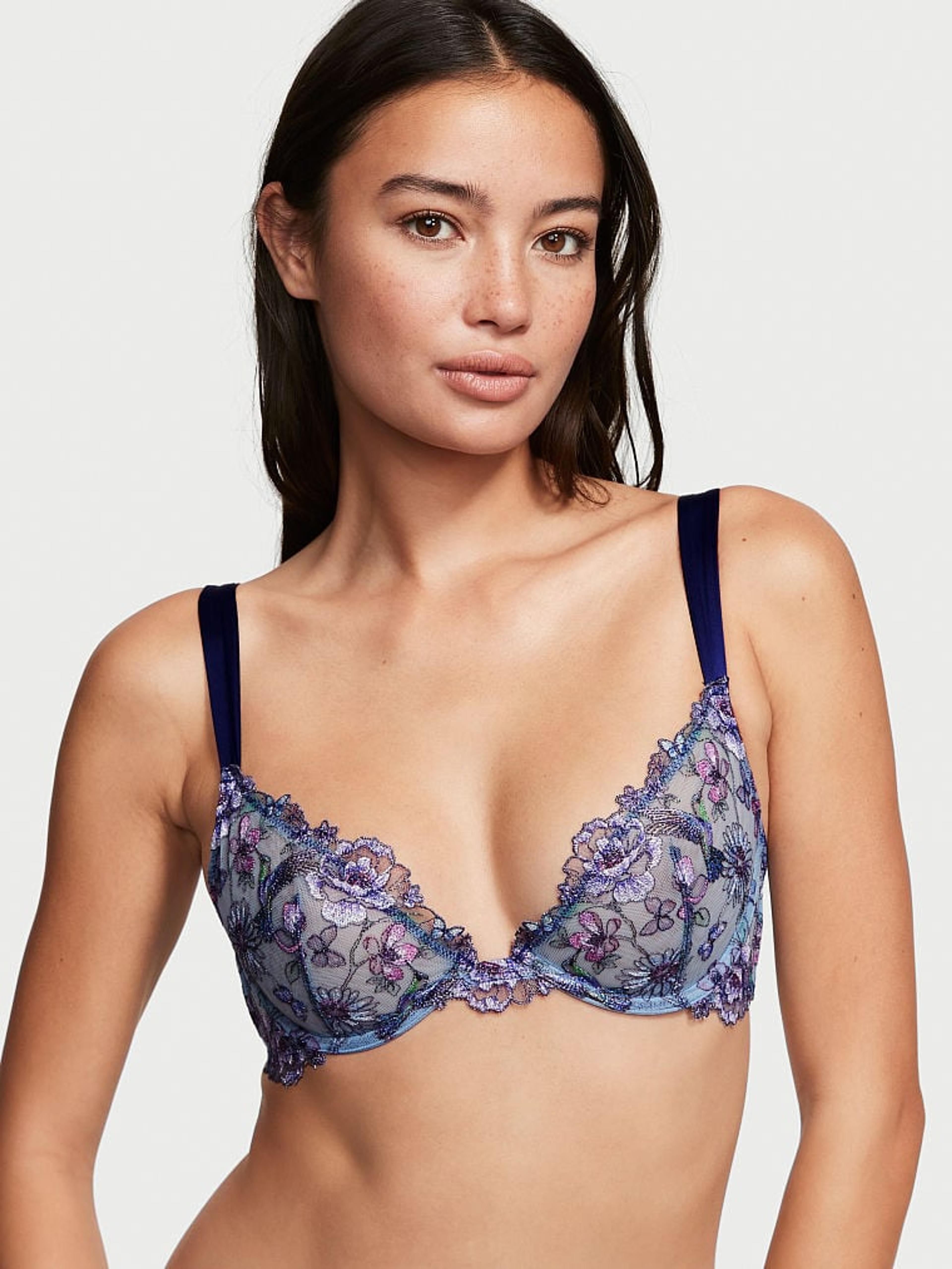 Unlined Hummingbird Embroidery Demi Bra - Very Sexy - vs