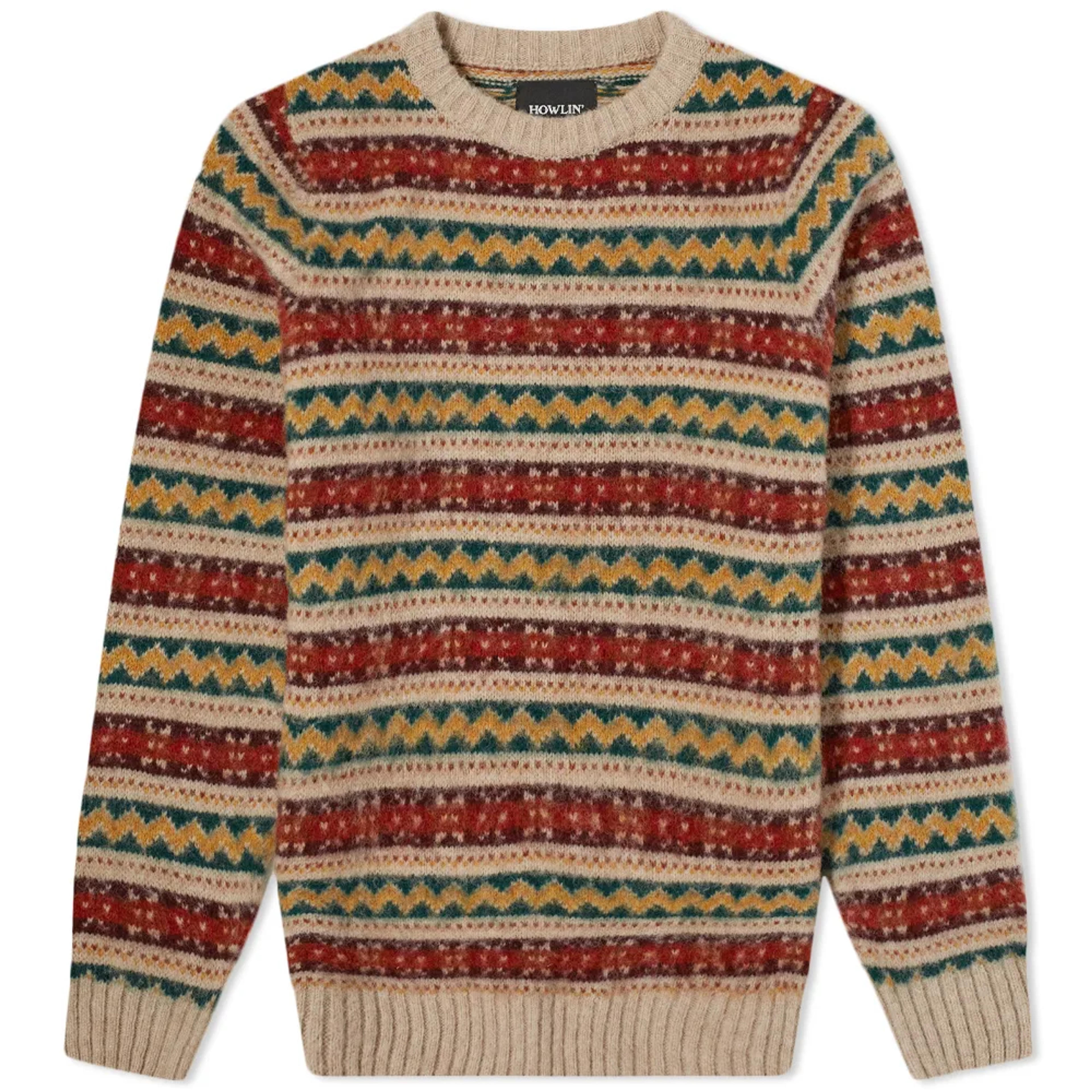 Howlin' A Day In The Wool Fair Isle Crew Knit Biscuit | END. (US)