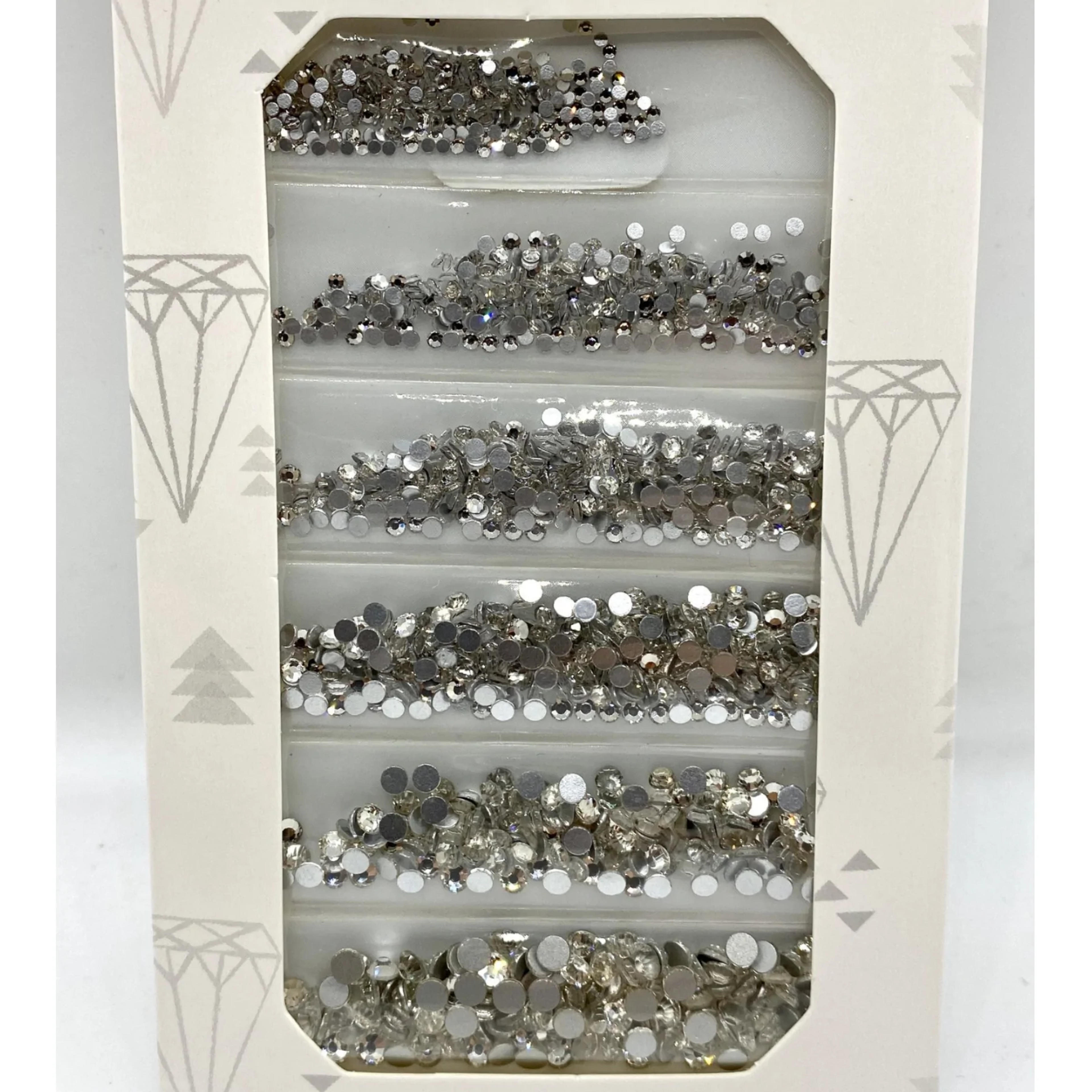 Crystal Nail Decorations Mixed Flatback Rhinestones - Clear