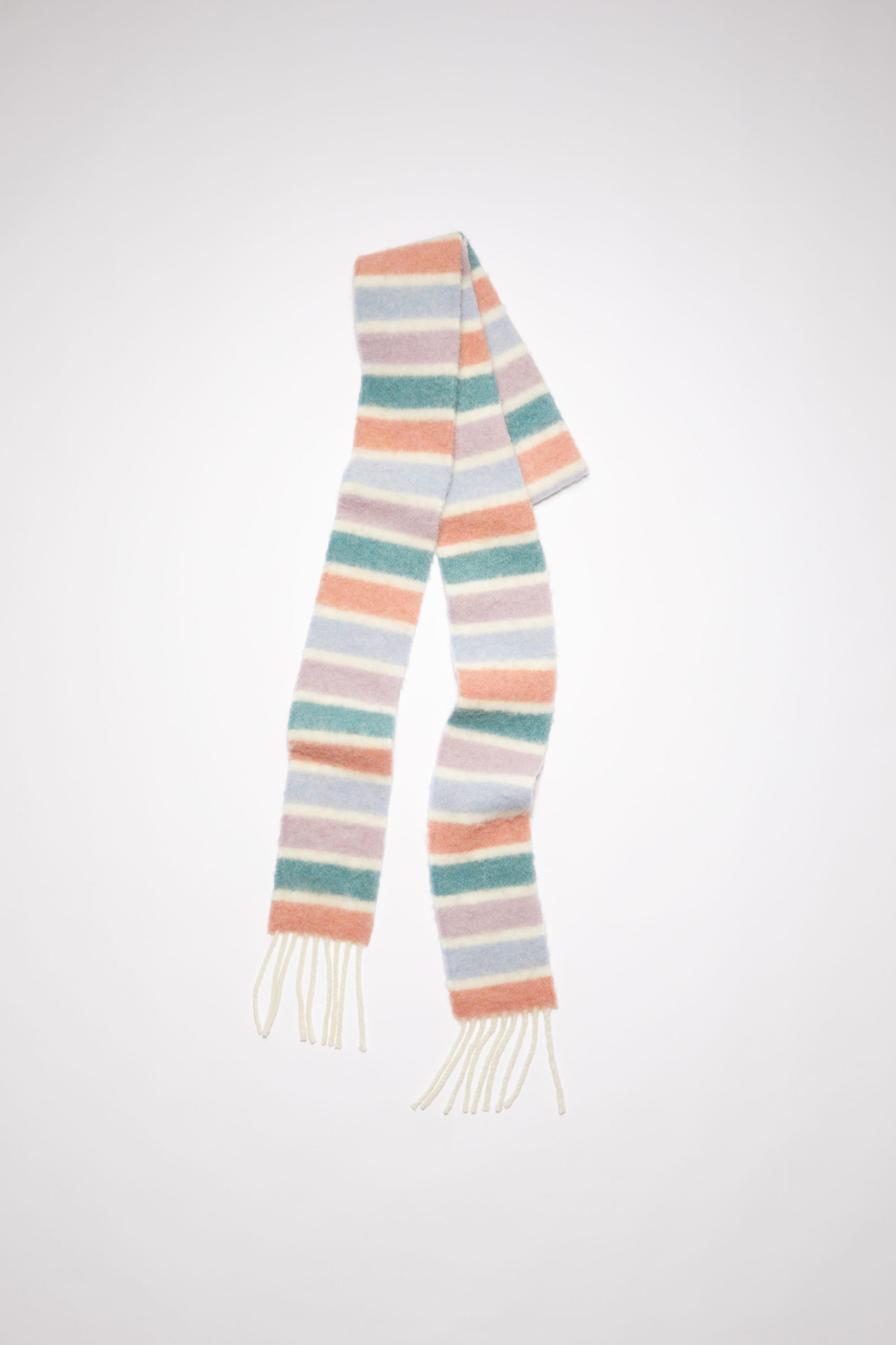 Acne Studios - Wool-alpaca fringe scarf - Skinny - Aqua blue/pink