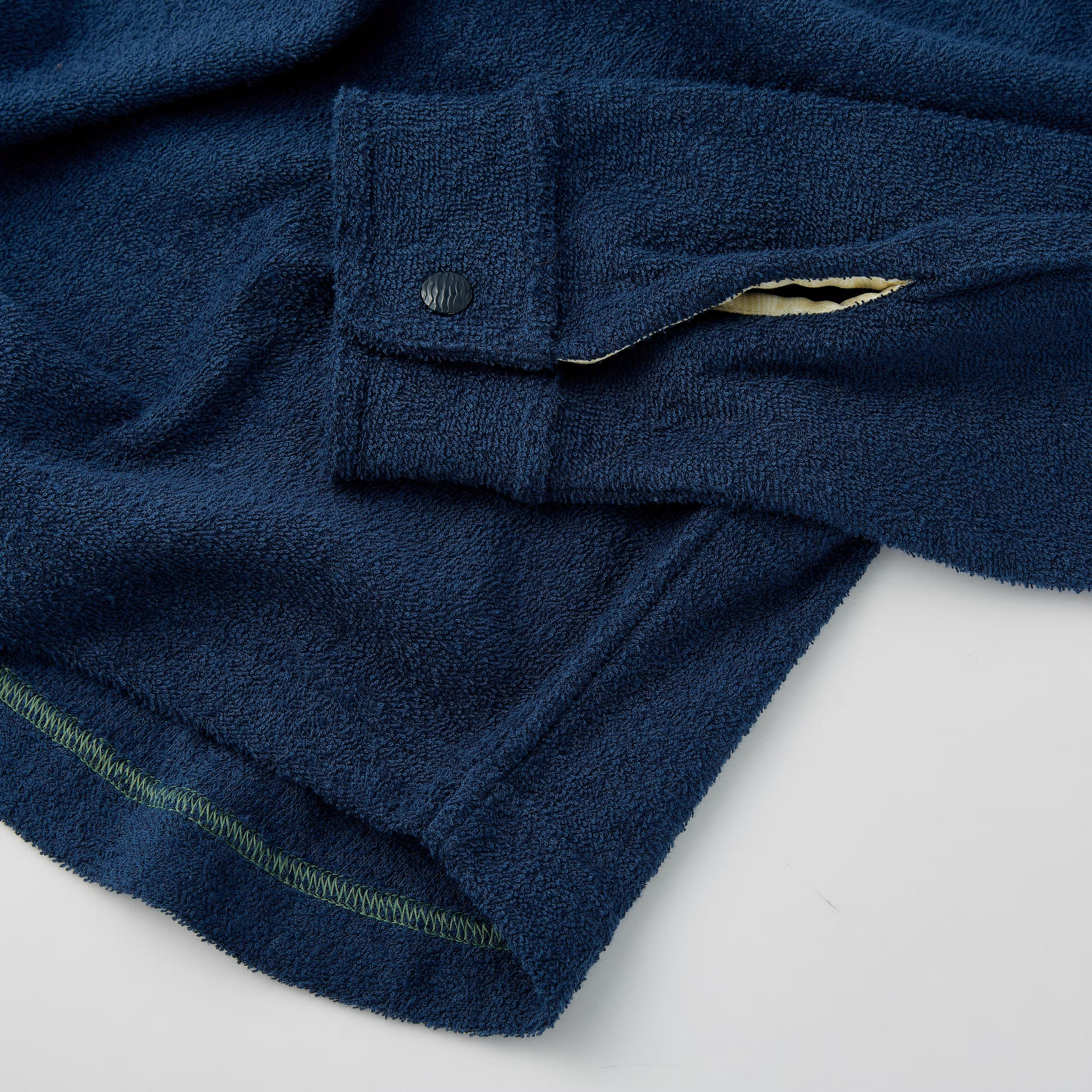 Wellen Terry Snap Shirt - Navy | Long Sleeve Shirts | Huckberry