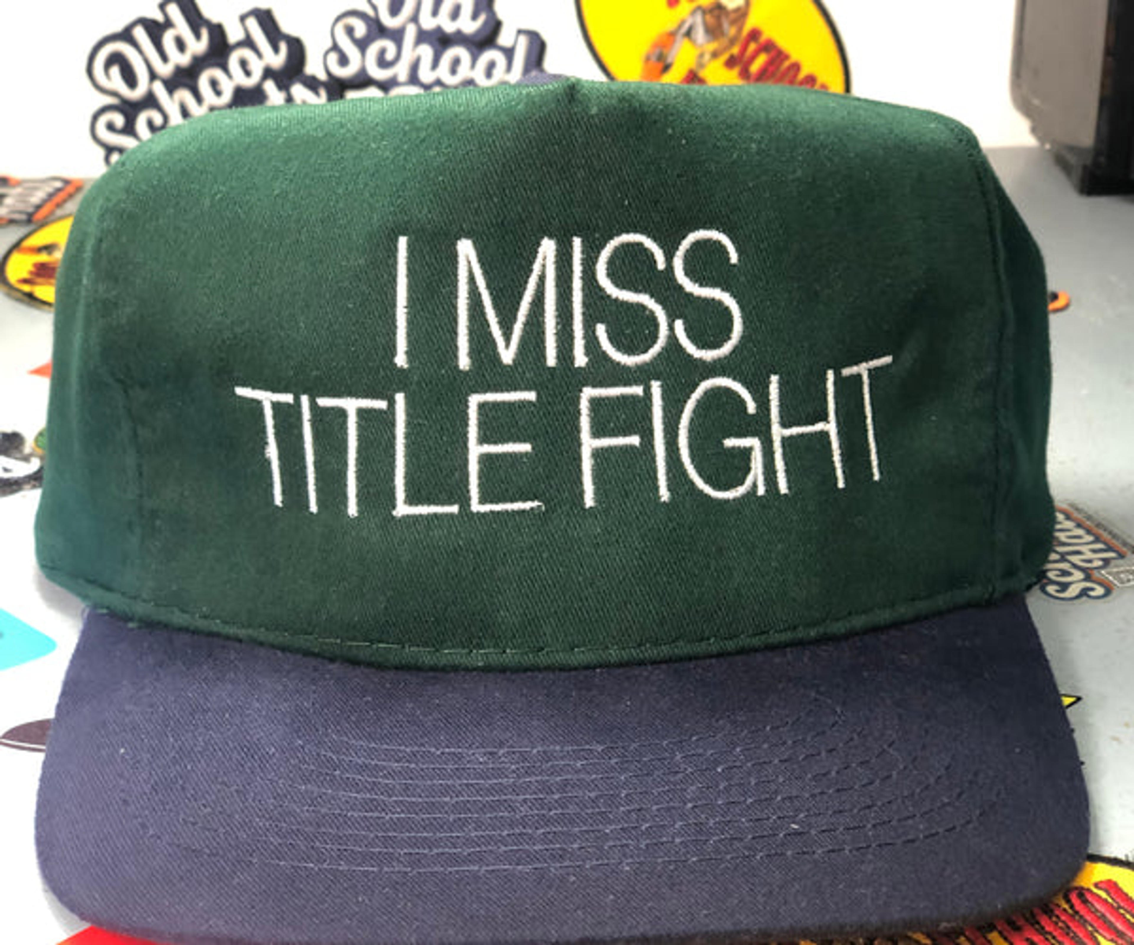 I MISS TITLE FIGHT custom embroidery strap back hat band – Old School Hats