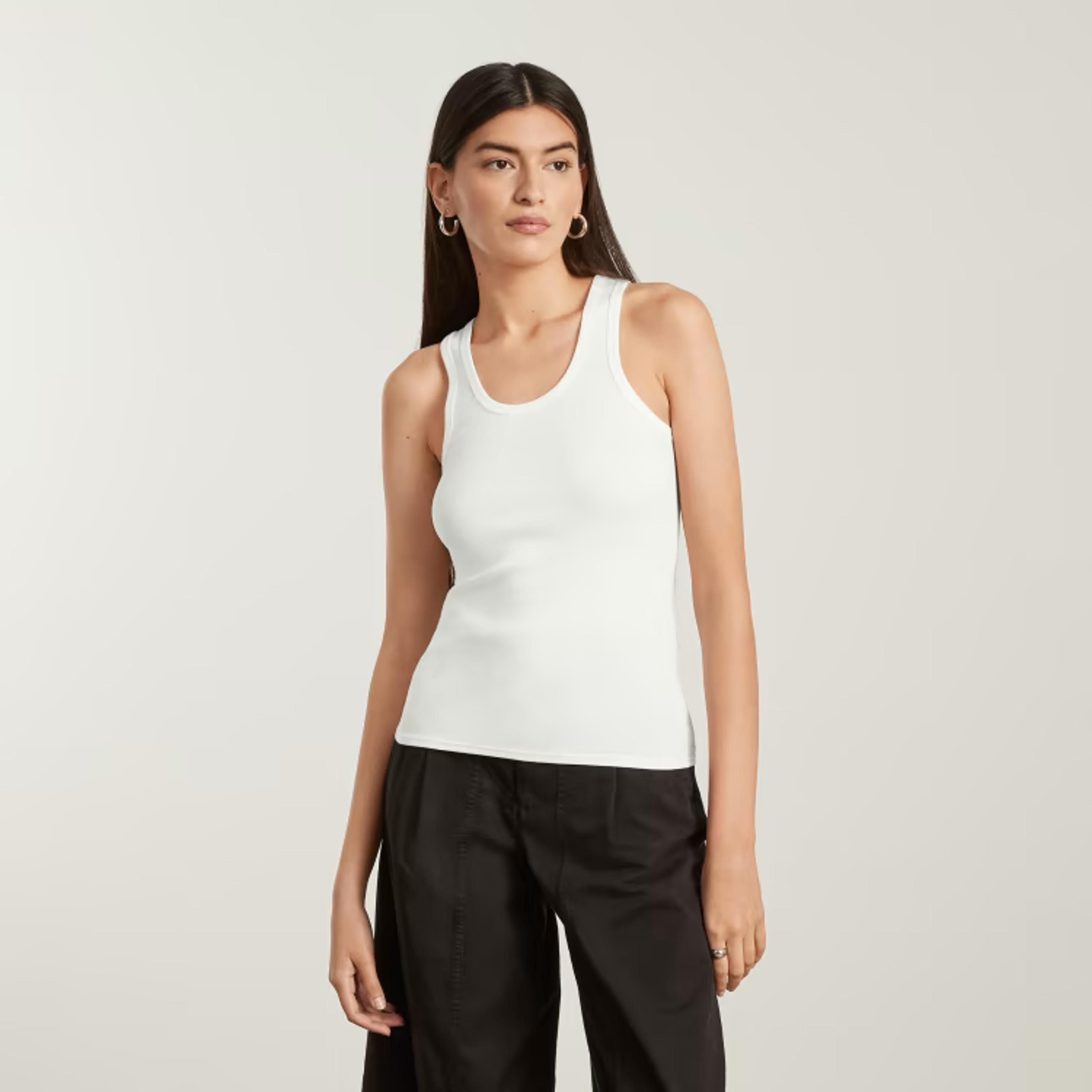 The Pima Micro-Rib U-neck Tank White – Everlane