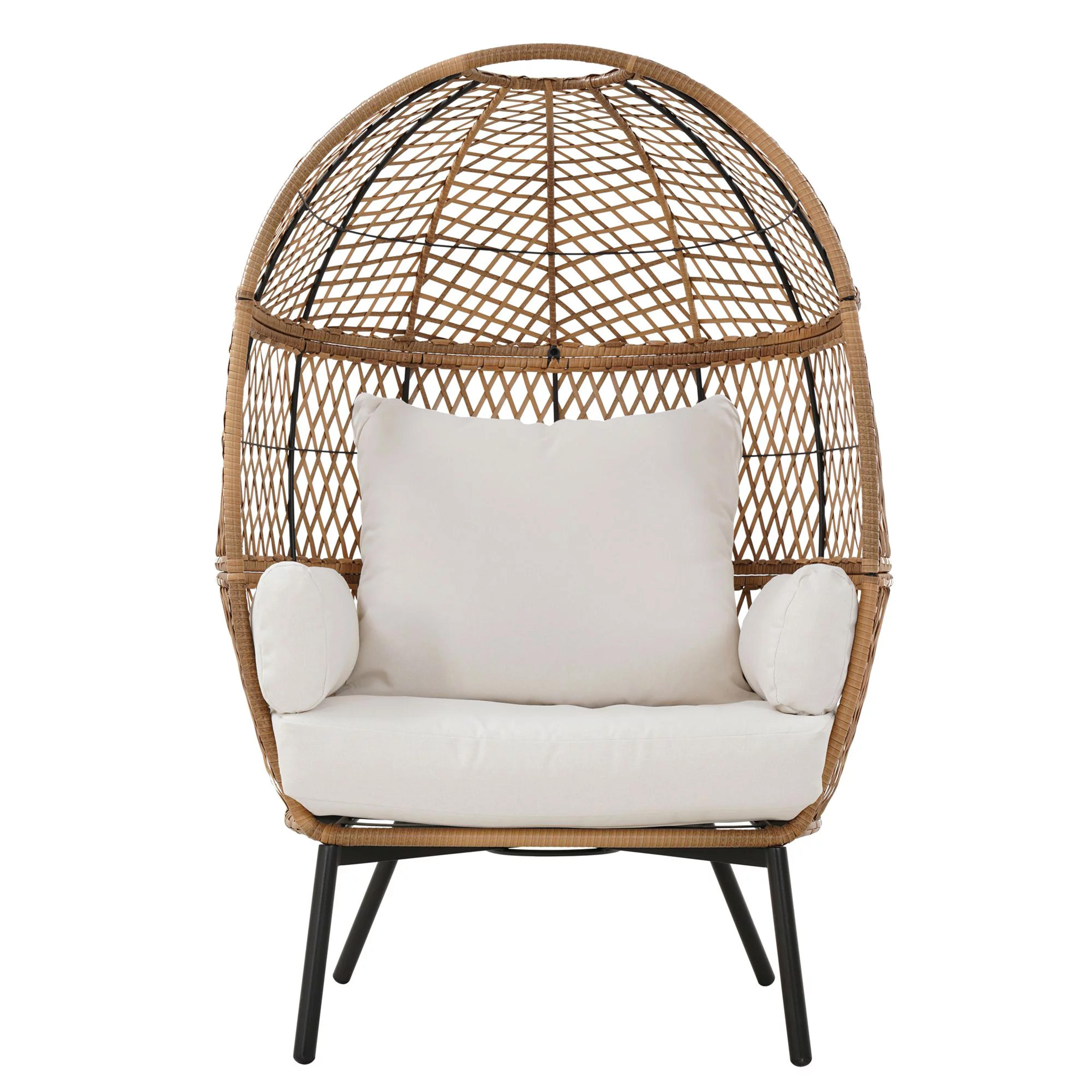 Better Homes & Gardens Ventura Boho Stationary Wicker Egg Chair - Walmart.com