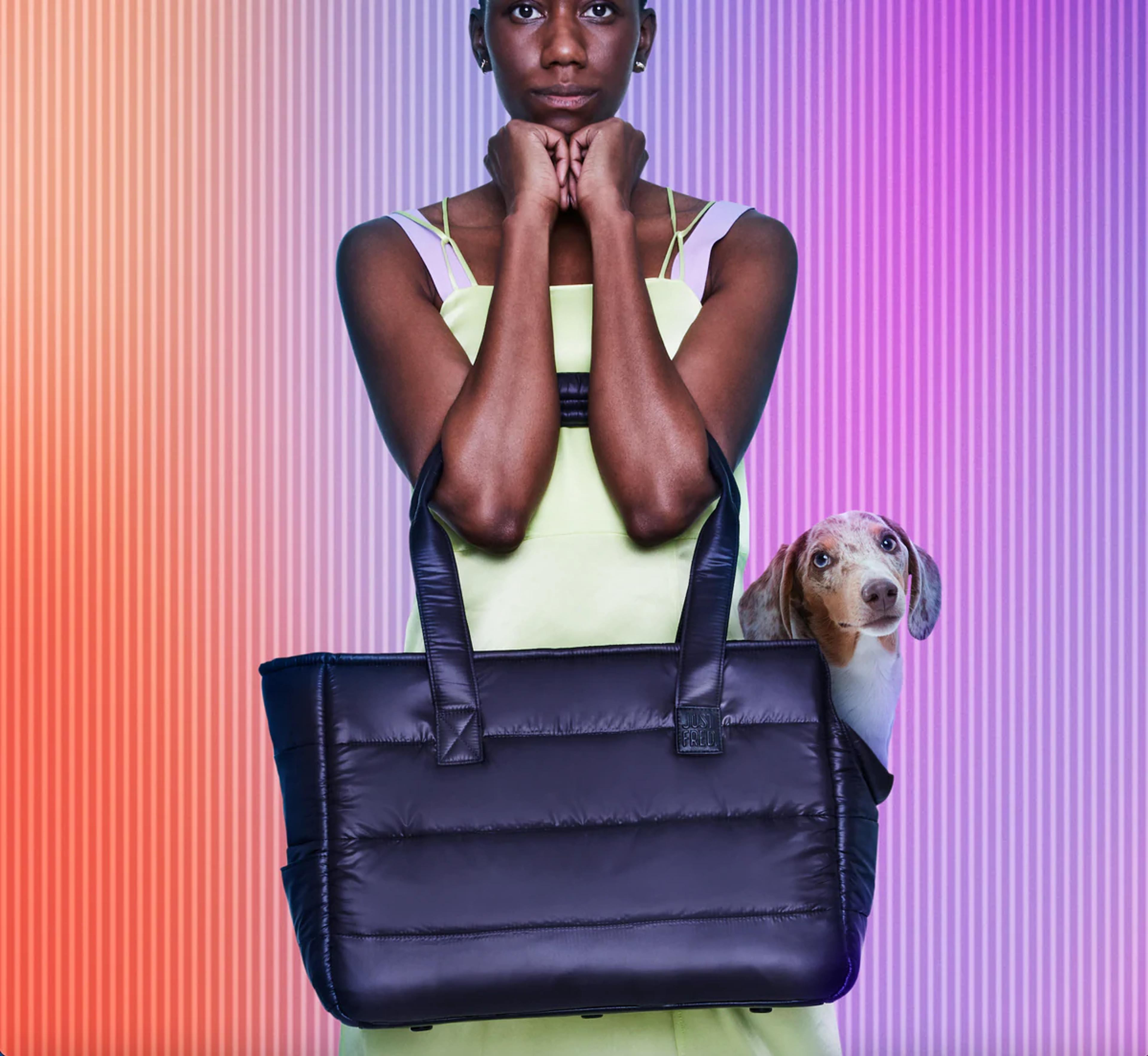 Just-Fred Dog Tote Bag. Save 15% with code: dogsofinstagram