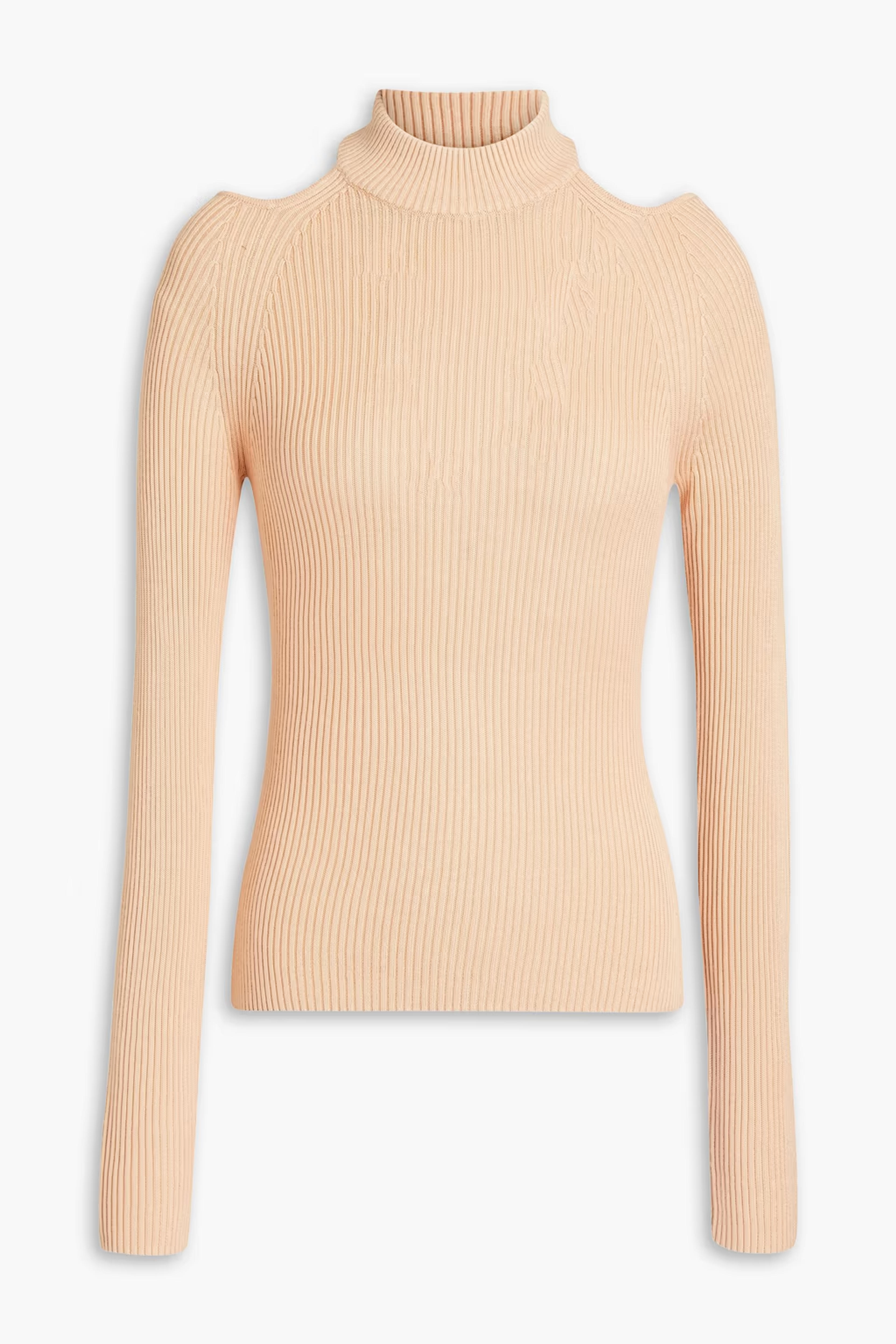 Peach Ribbed silk and cashmere-blend turtleneck sweater | NAADAM | THE OUTNET